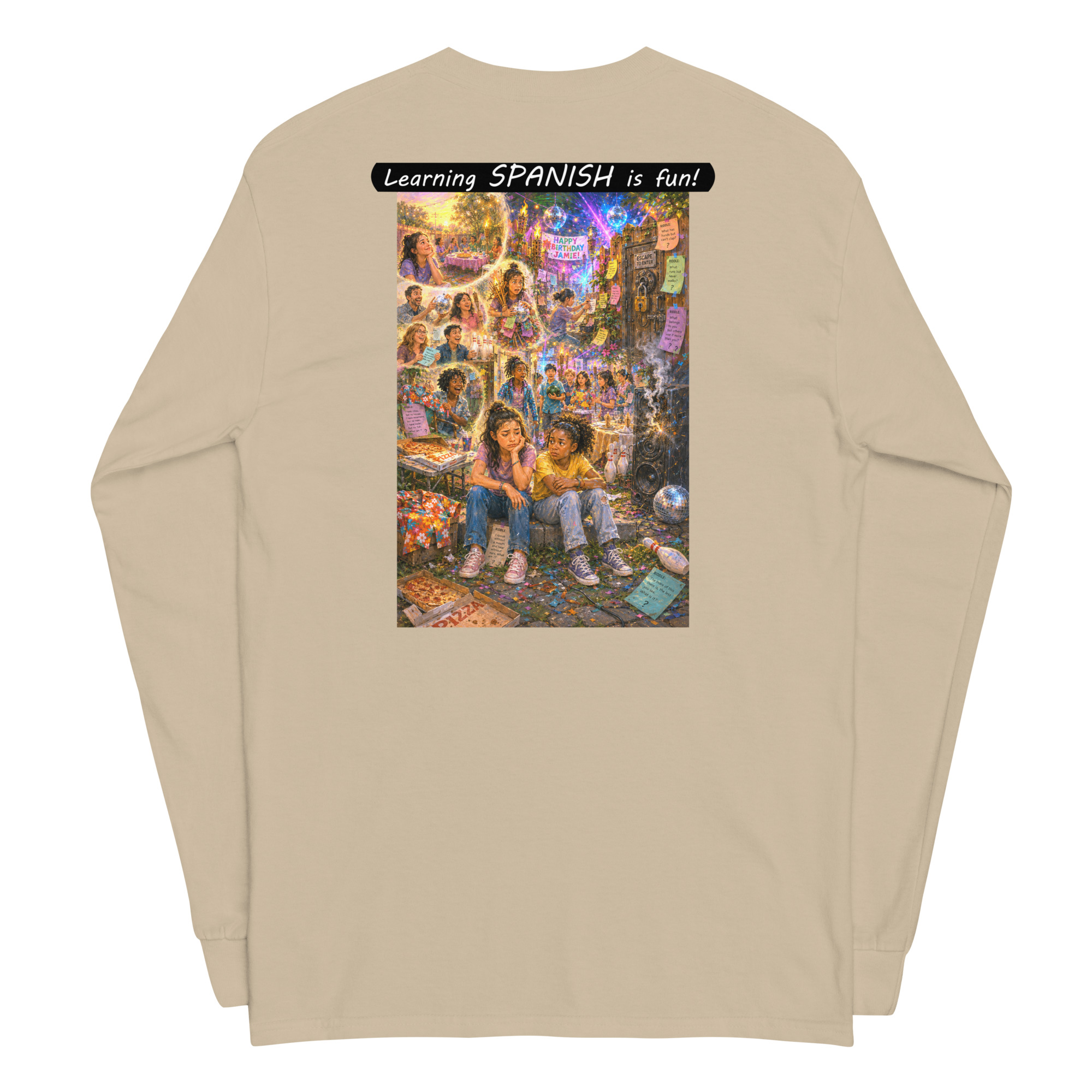Unisex Long Sleeve Shirt - Learning SPANISH is fun! - The Surprise Party - Image 11