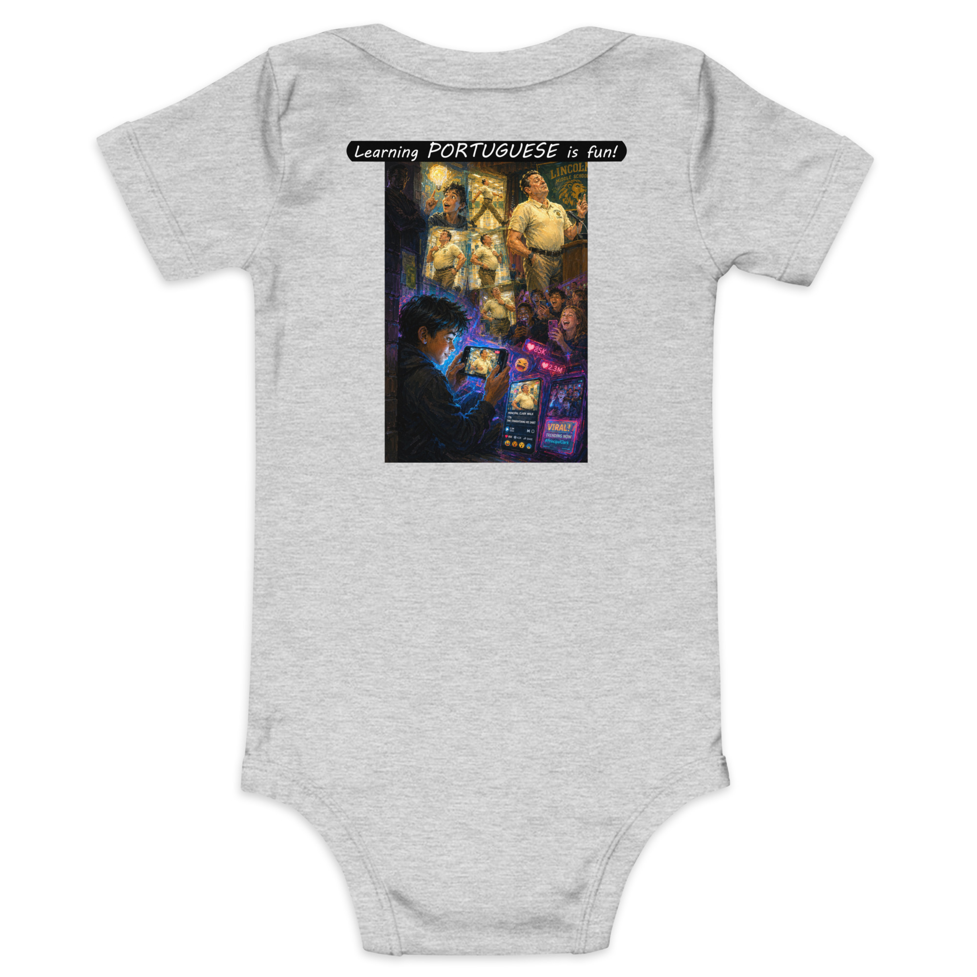 Baby Short Sleeve One Piece - Learning PORTUGUESE is fun! - The Influencer - Image 12