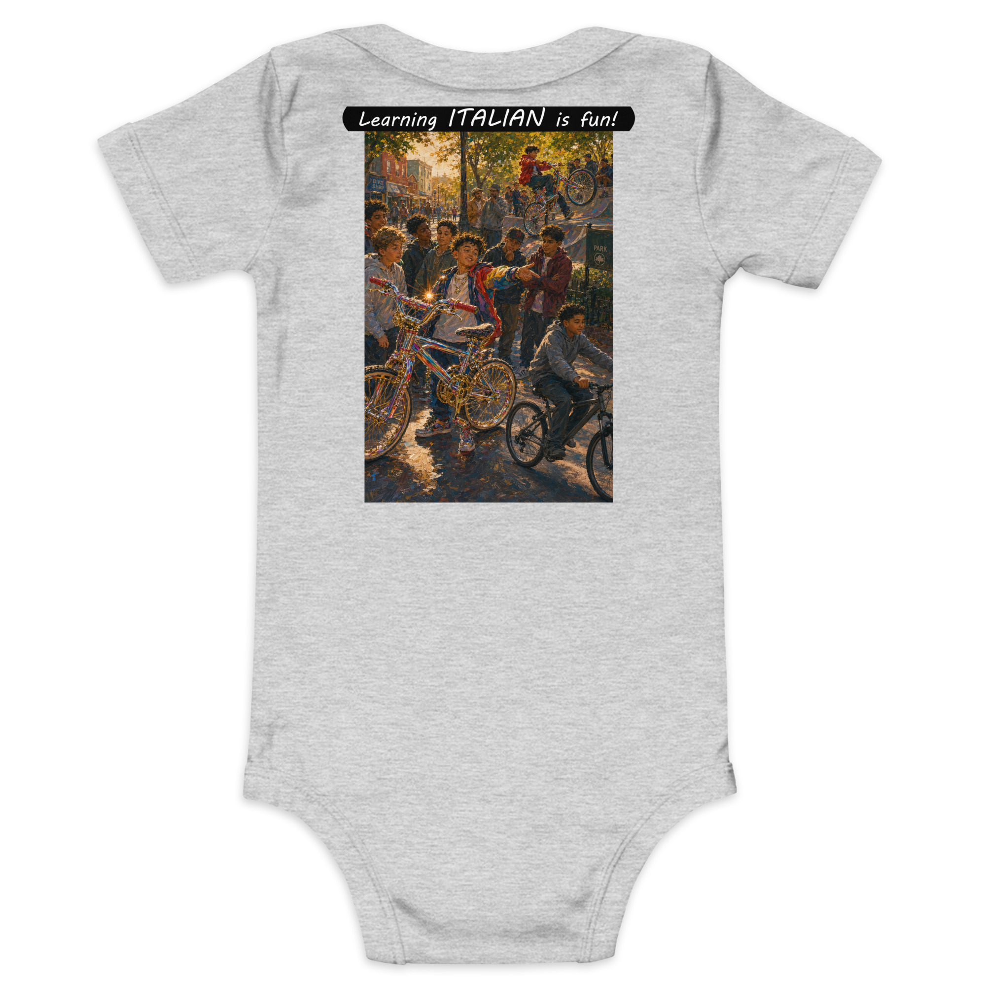 Baby Short Sleeve One Piece - Learning ITALIAN is fun! - The Show Off - Image 1