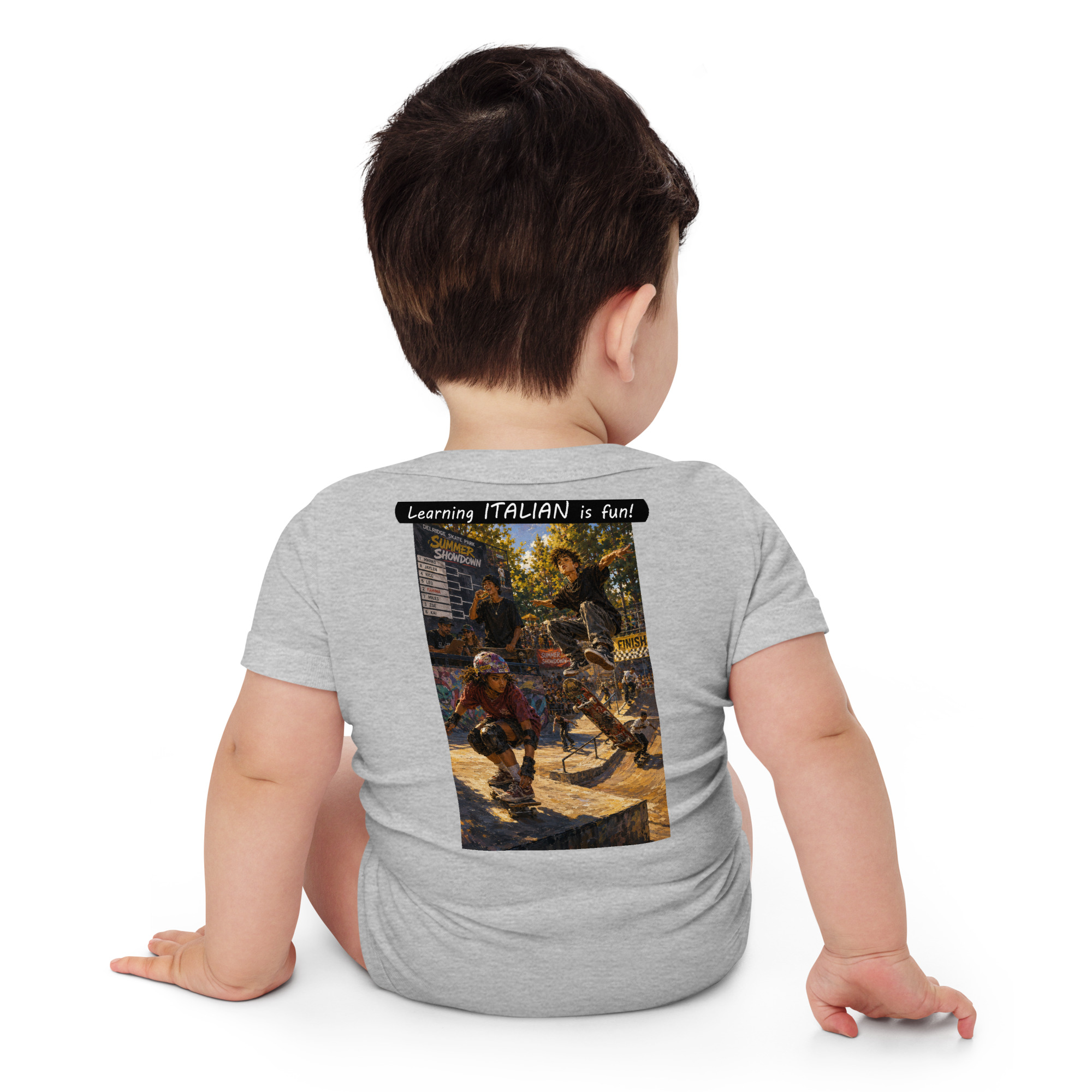 Baby Short Sleeve One Piece - Learning ITALIAN is fun! - The Summer Showdown - Image 19