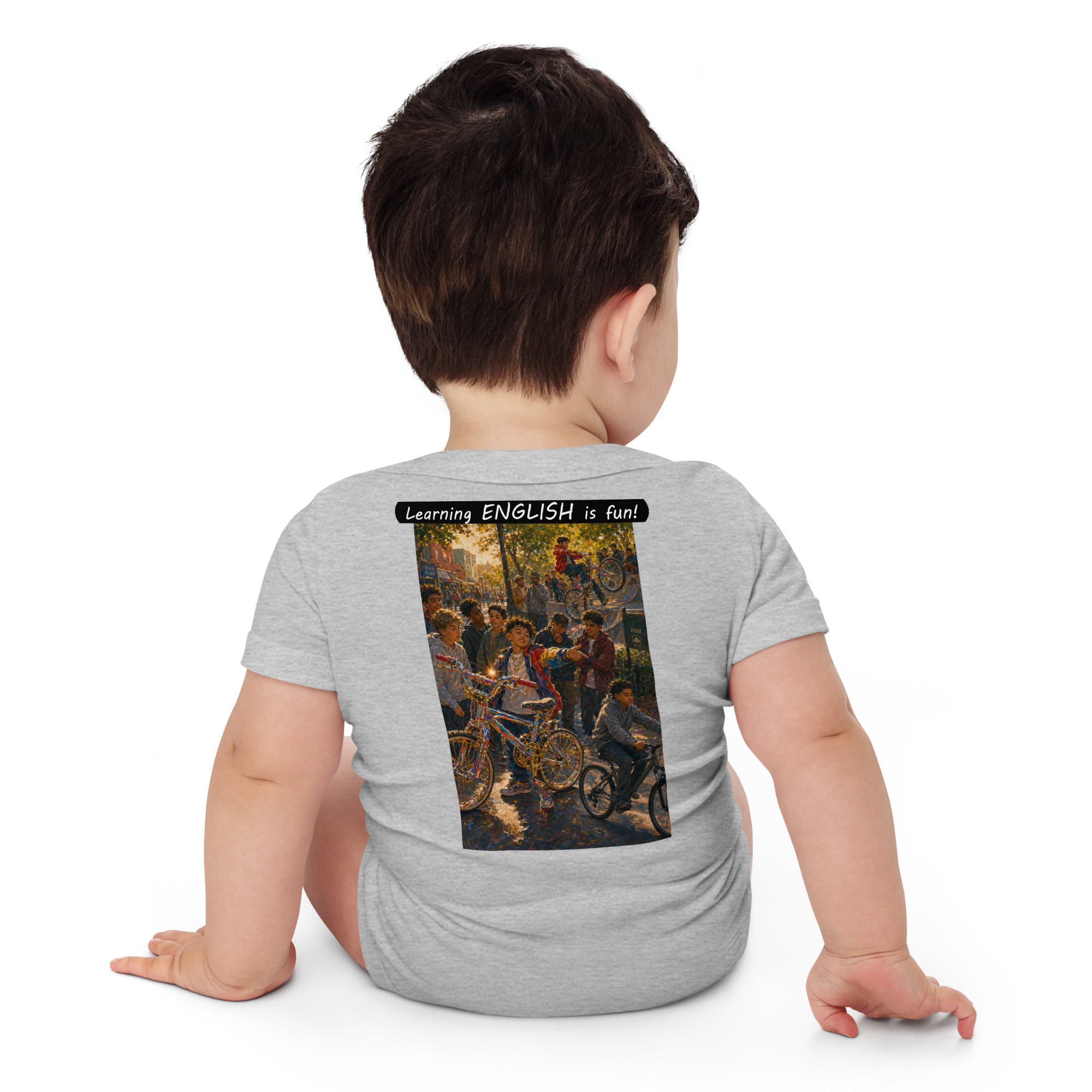 Baby short sleeve one piece - Learning ENGLISH is fun! - The Show Off - Image 4