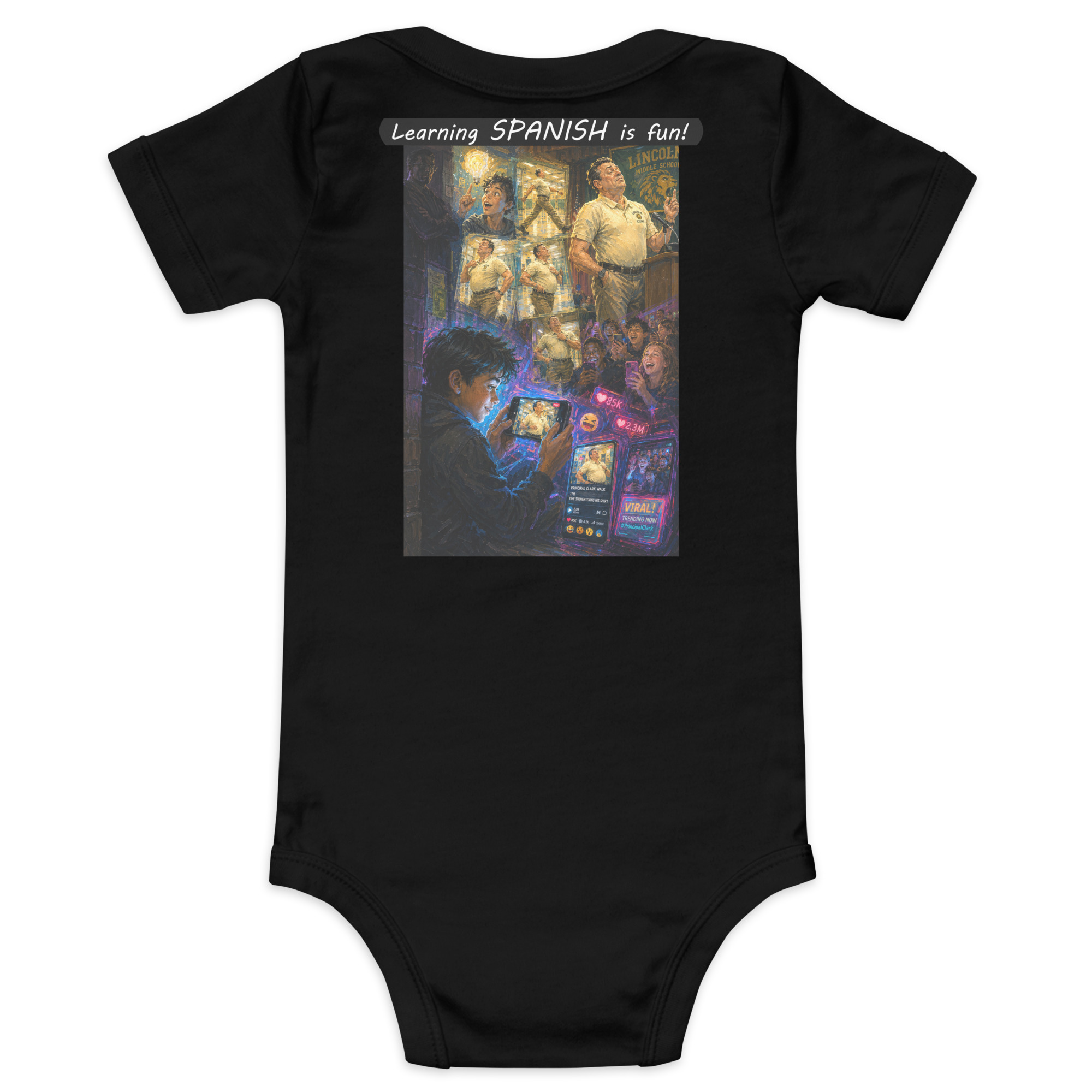 Baby Short Sleeve One Piece - Learning SPANISH is fun! - The Influencer - Image 2
