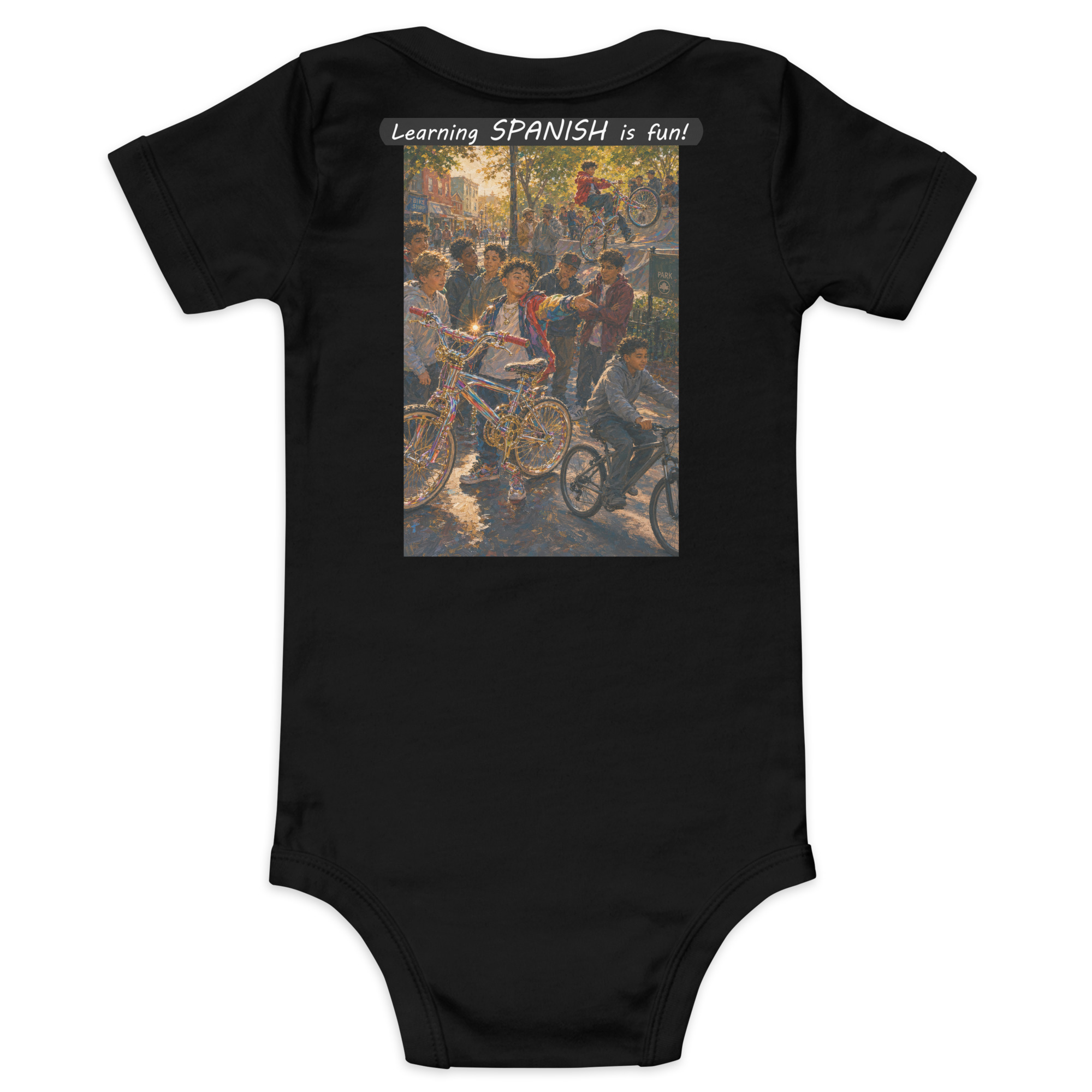 Baby Short Sleeve One Piece - Learning SPANISH is fun! - The Show Off - Image 7