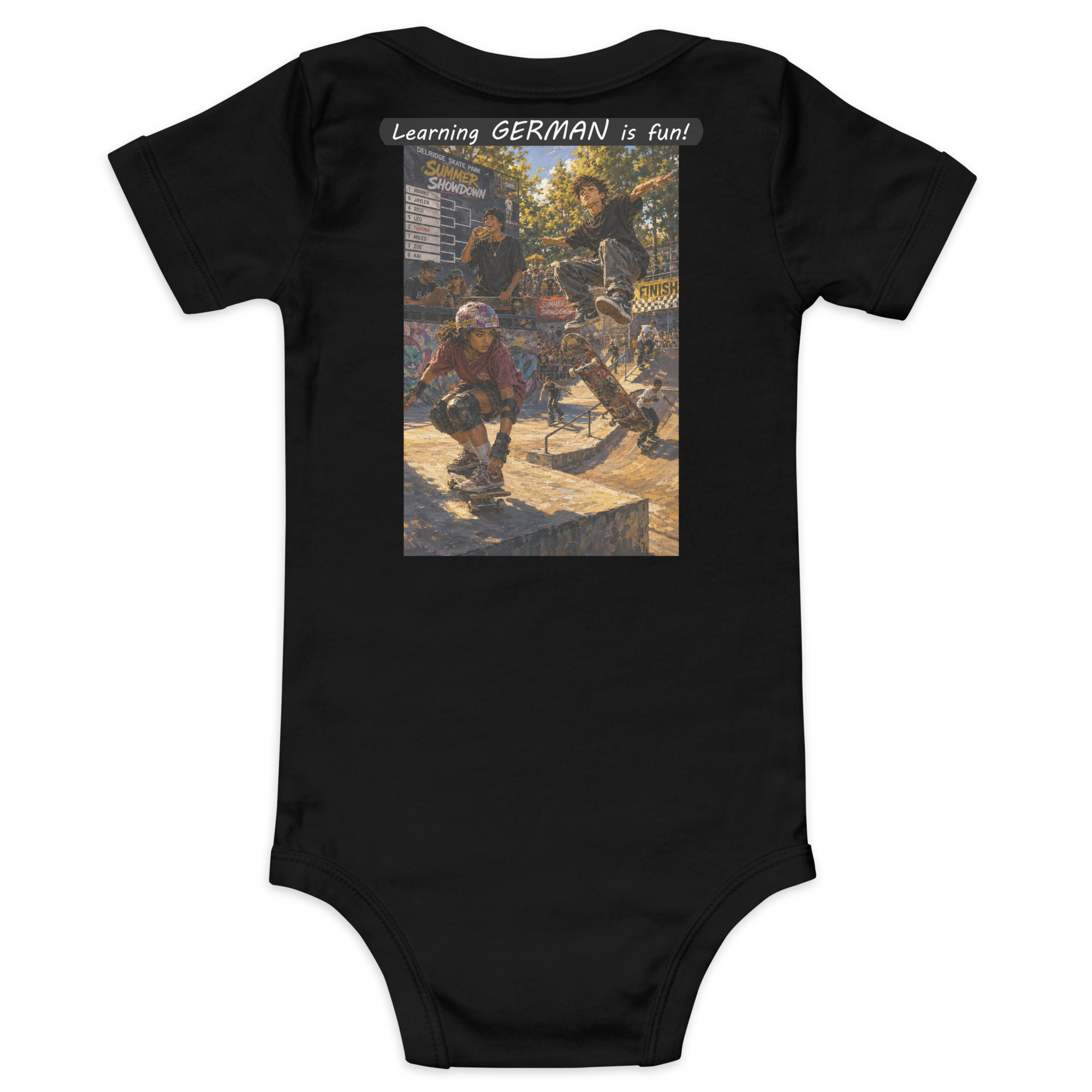 Baby Short Sleeve One Piece - Learning GERMAN is fun! - The Summer Showdown - Image 22