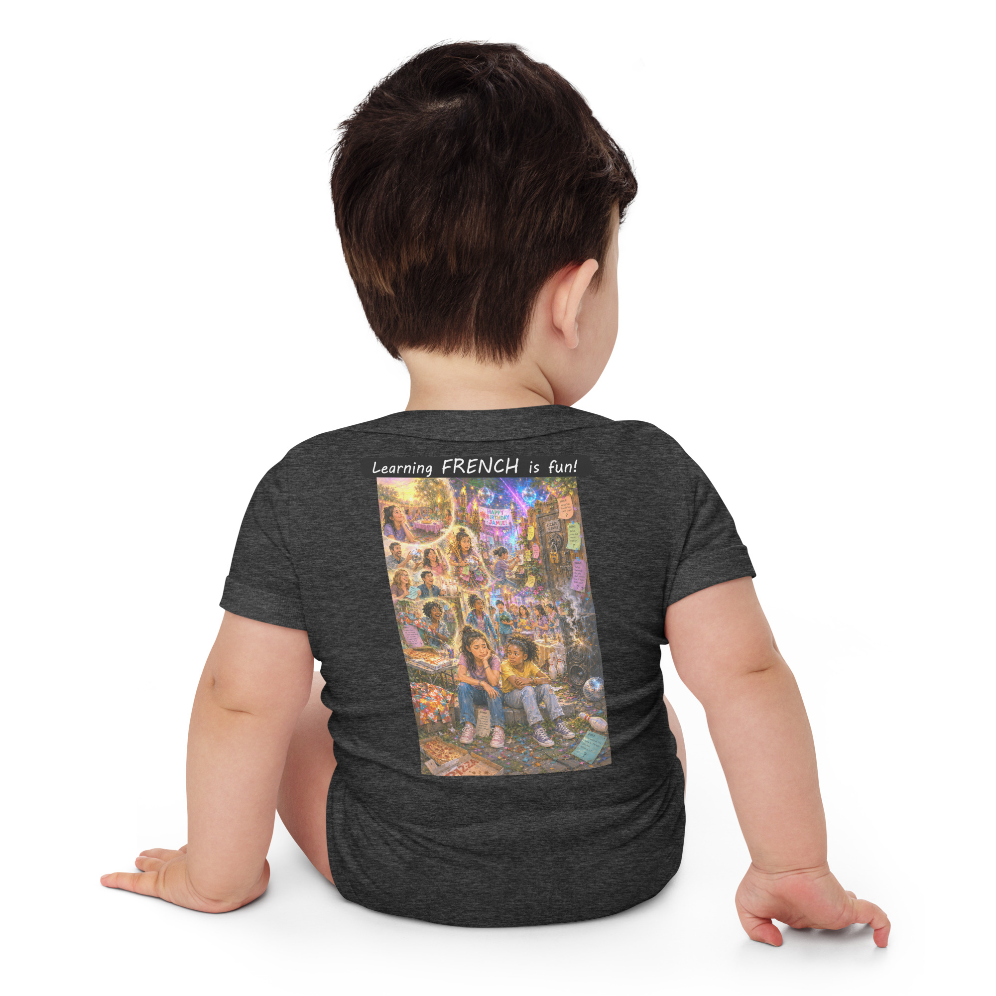 Baby Short Sleeve One Piece - Learning FRENCH is fun! - The Surprise Party - Image 24