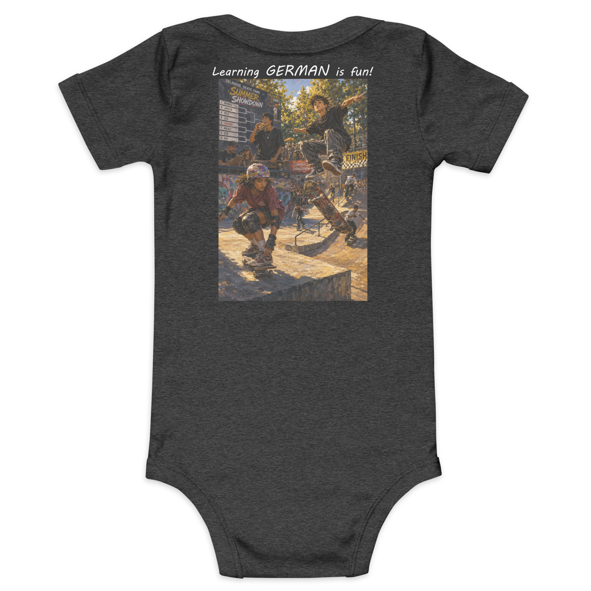 Baby Short Sleeve One Piece - Learning GERMAN is fun! - The Summer Showdown - Image 32