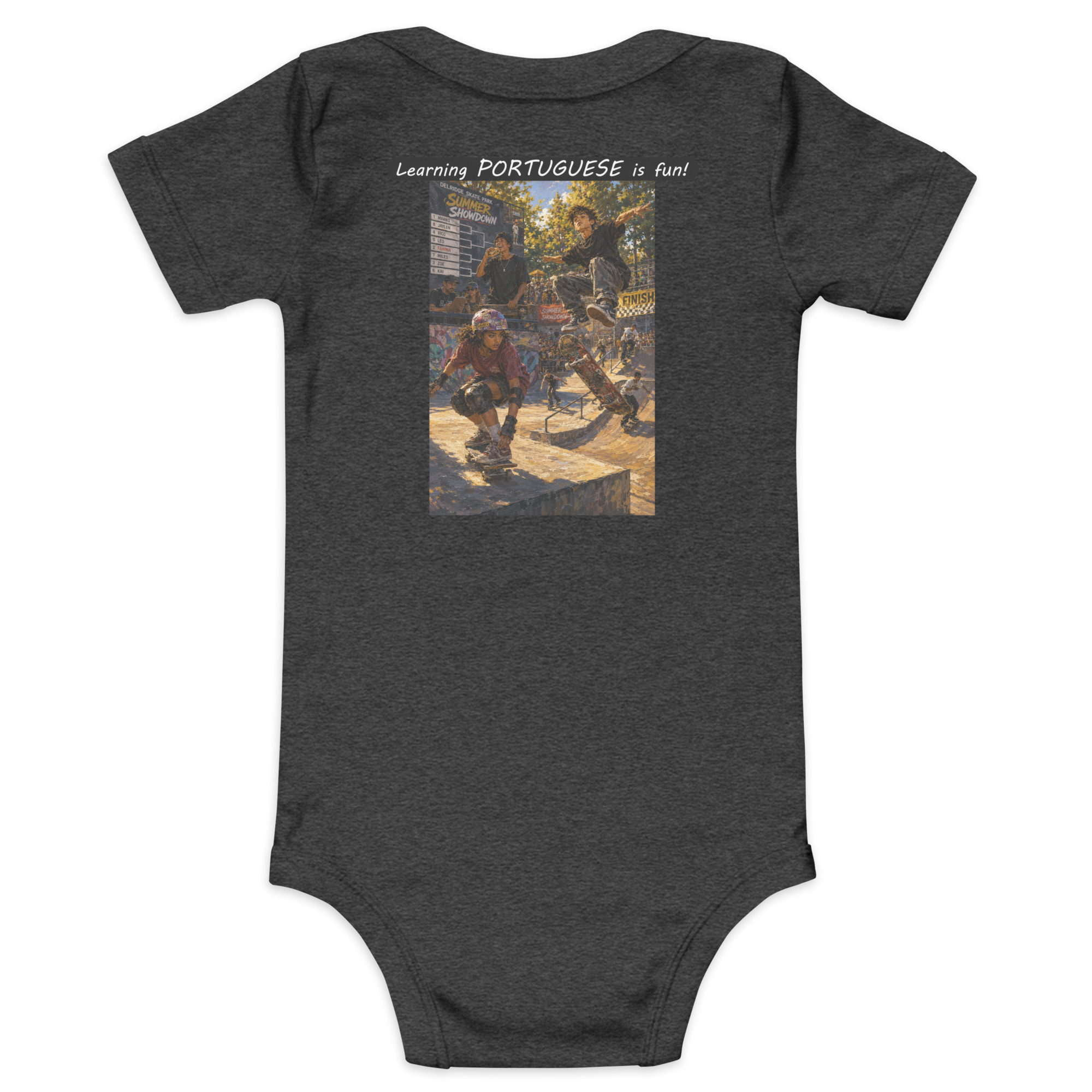 Baby Short Sleeve One Piece - Learning PORTUGUESE is fun! - The Summer Showdown - Image 32