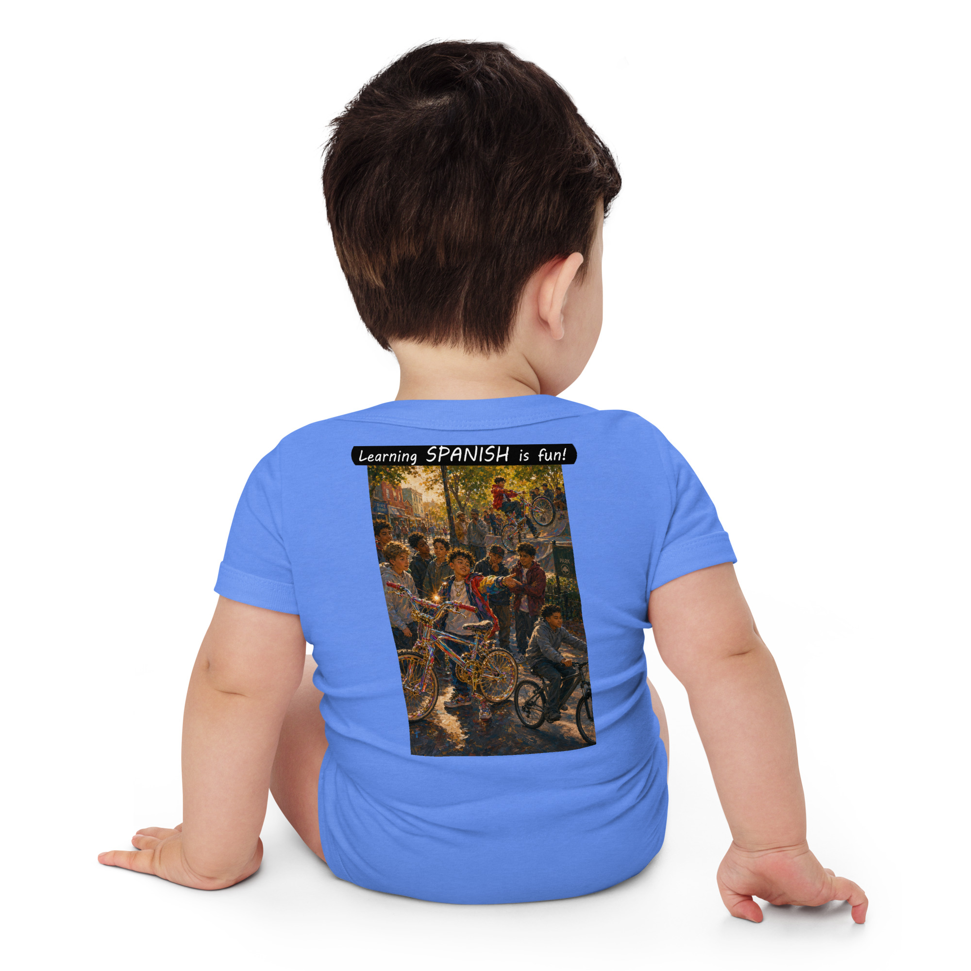 Baby Short Sleeve One Piece - Learning SPANISH is fun! - The Show Off - Image 35