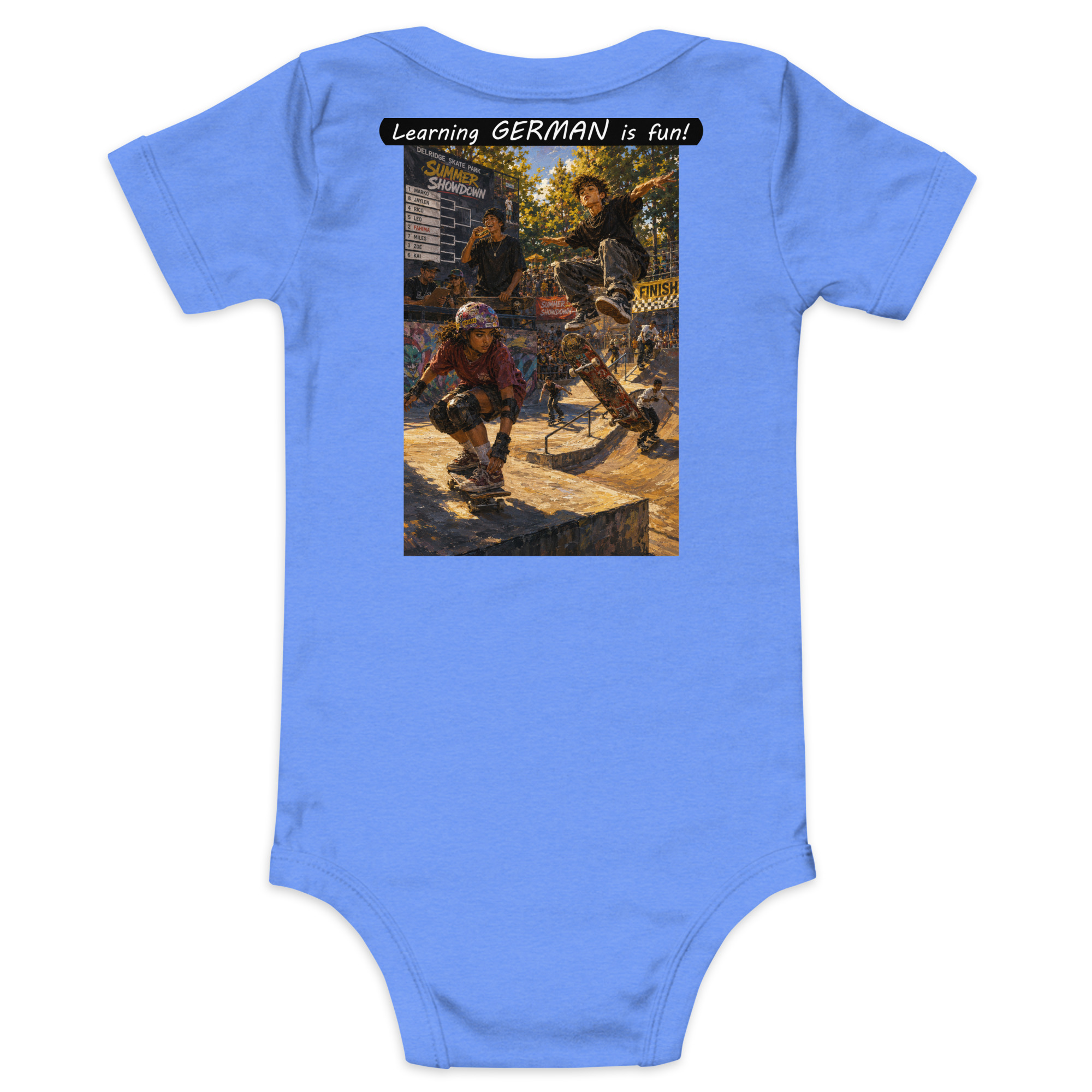 Baby Short Sleeve One Piece - Learning GERMAN is fun! - The Summer Showdown - Image 12