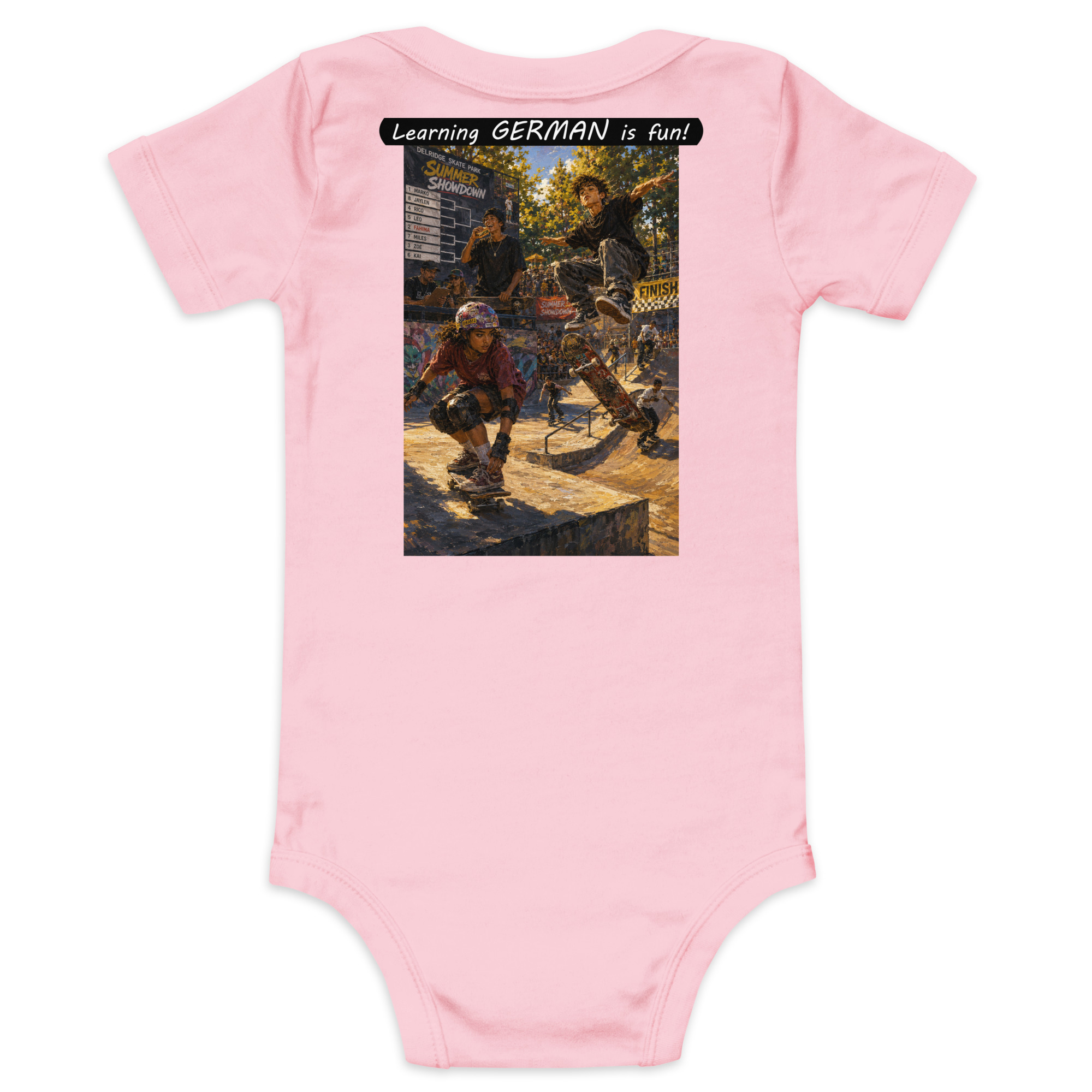 Baby Short Sleeve One Piece - Learning GERMAN is fun! - The Summer Showdown - Image 27