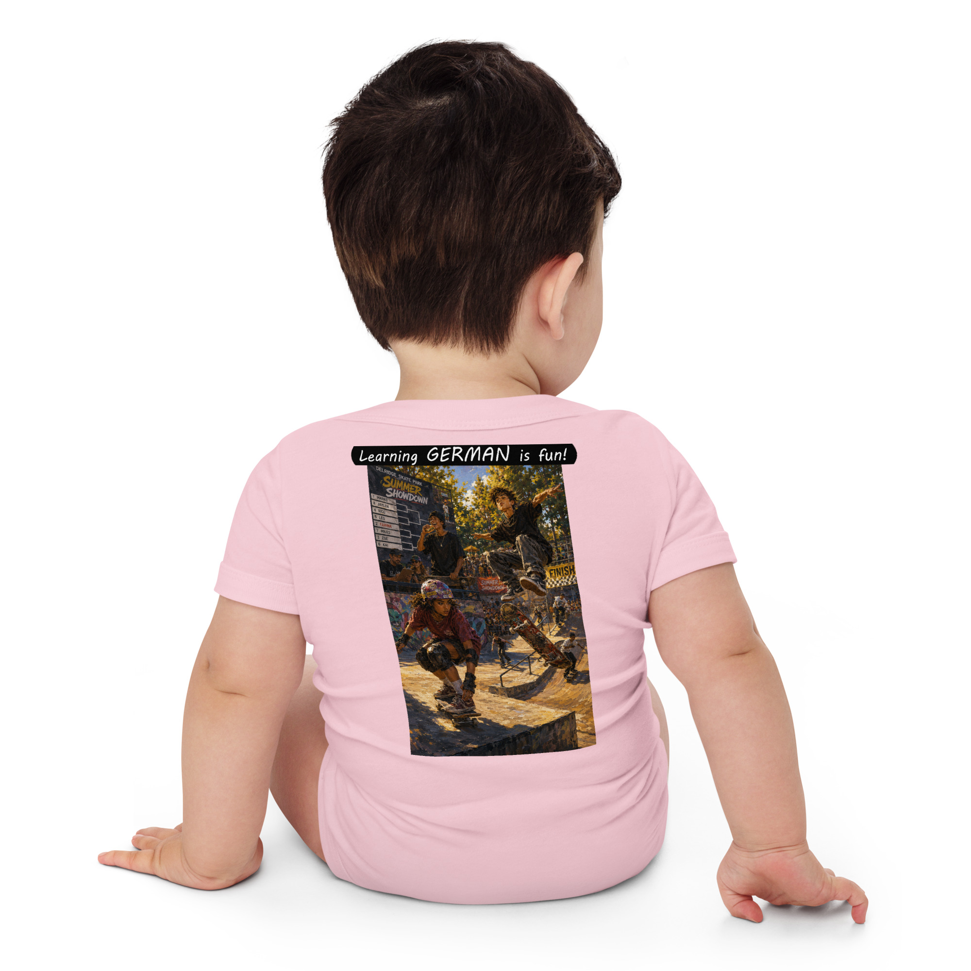Baby Short Sleeve One Piece - Learning GERMAN is fun! - The Summer Showdown - Image 29
