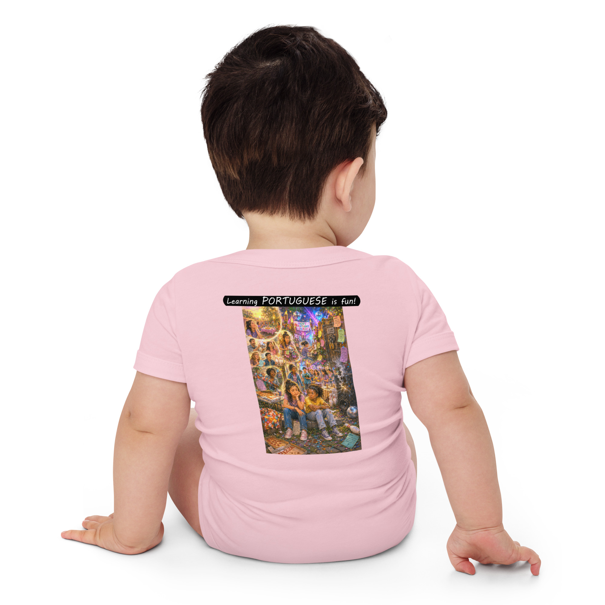 Baby Short Sleeve One Piece - Learning PORTUGUESE is fun! - The Surprise Party - Image 24