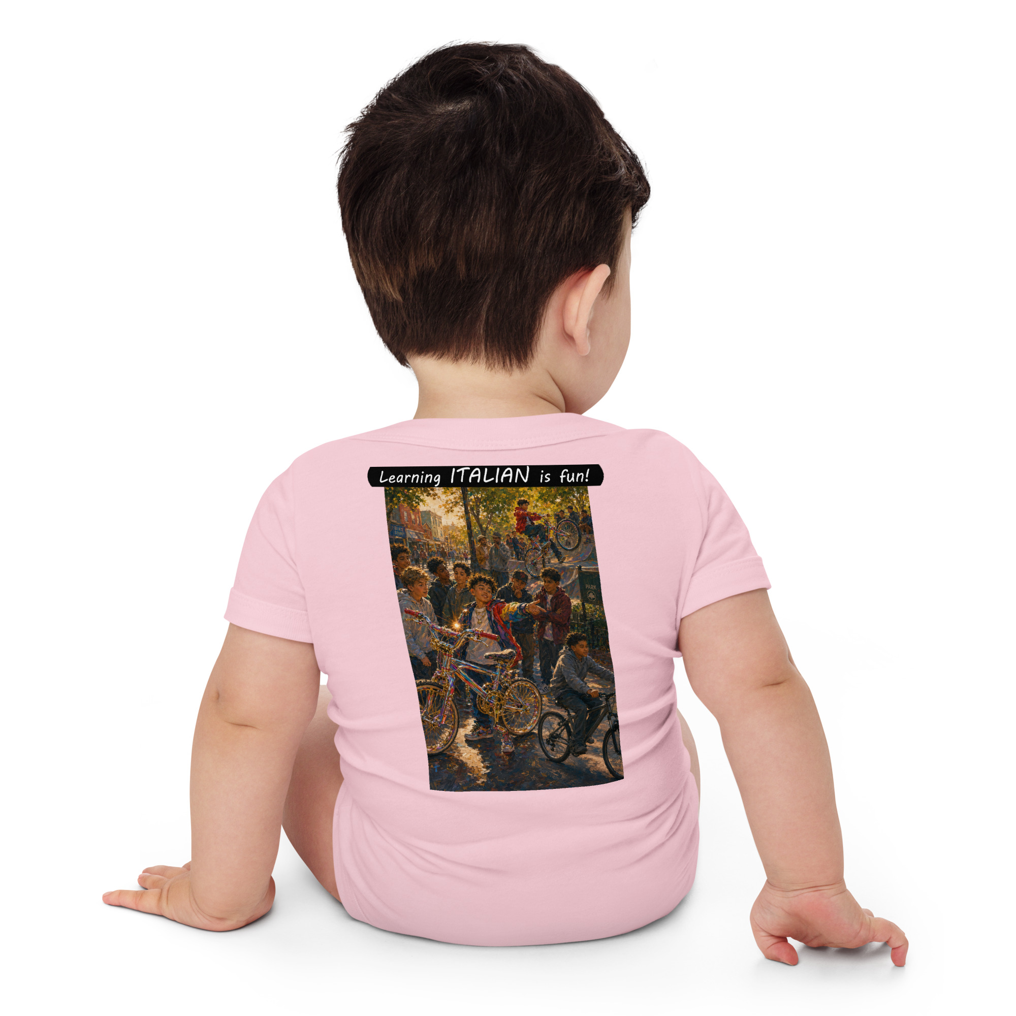 Baby Short Sleeve One Piece - Learning ITALIAN is fun! - The Show Off - Image 14