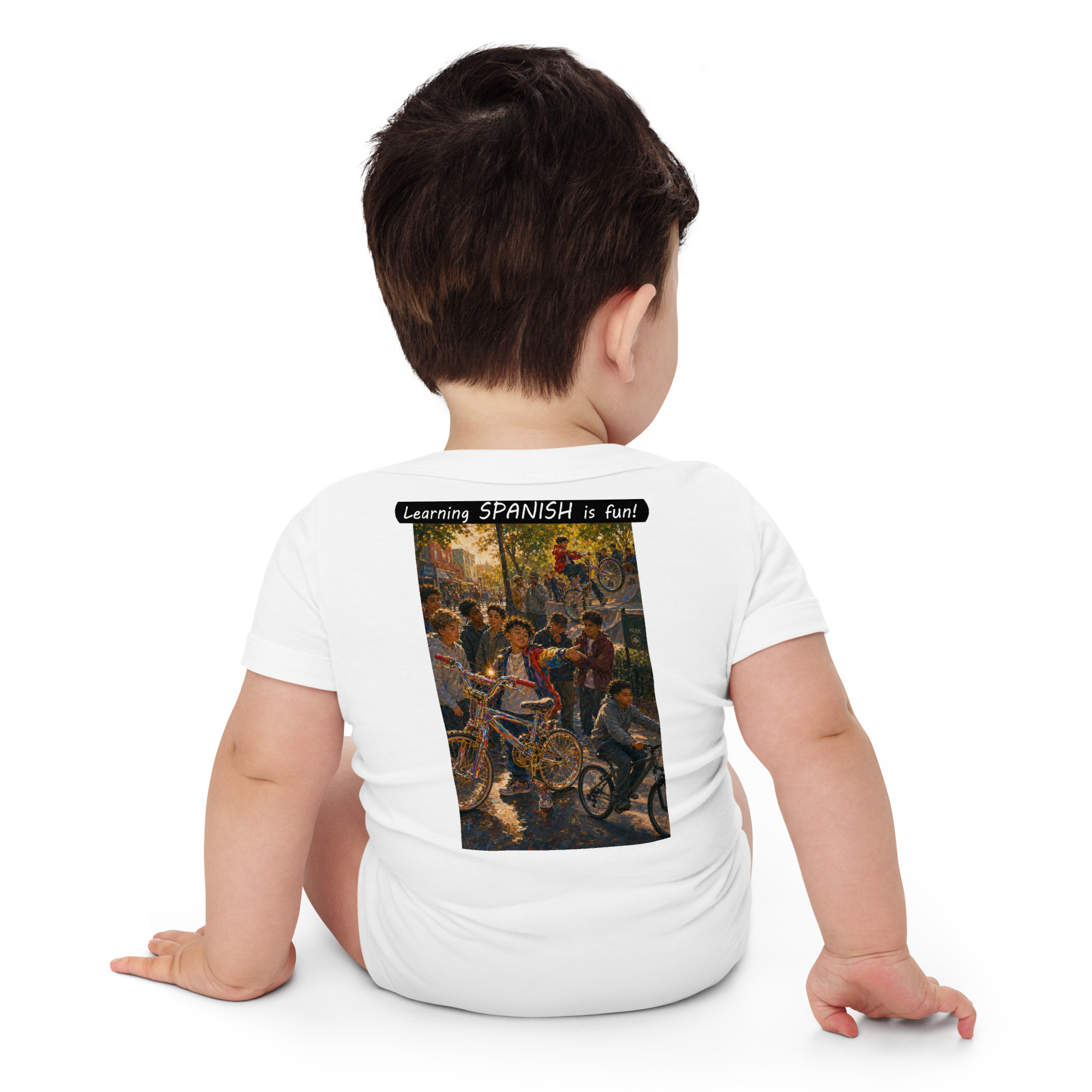 Baby Short Sleeve One Piece - Learning SPANISH is fun! - The Show Off - Image 30