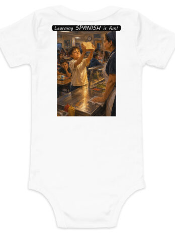 Baby Short Sleeve One Piece – Learning SPANISH is fun! – Crusty Roof Tiles