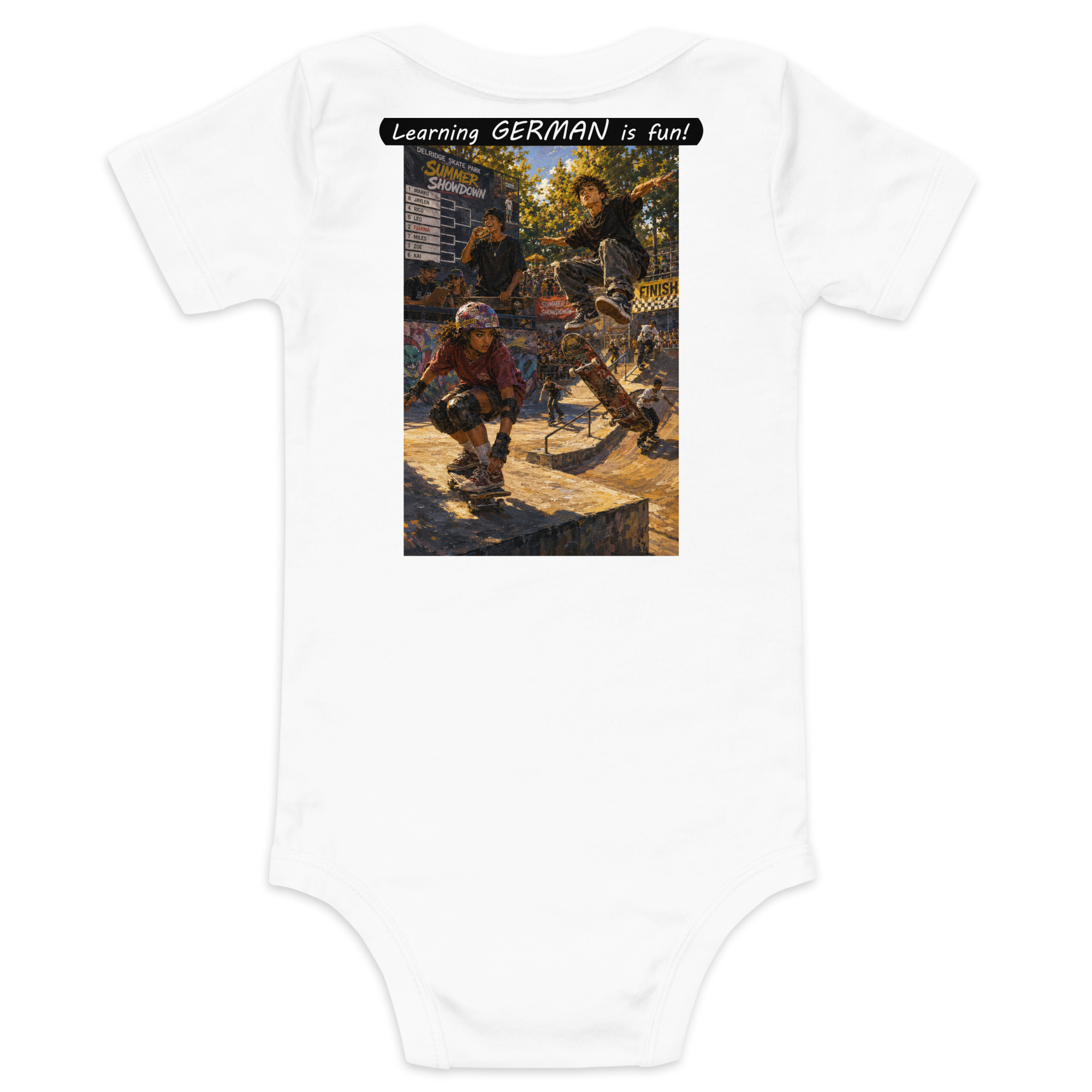 Baby Short Sleeve One Piece - Learning GERMAN is fun! - The Summer Showdown - Image 7