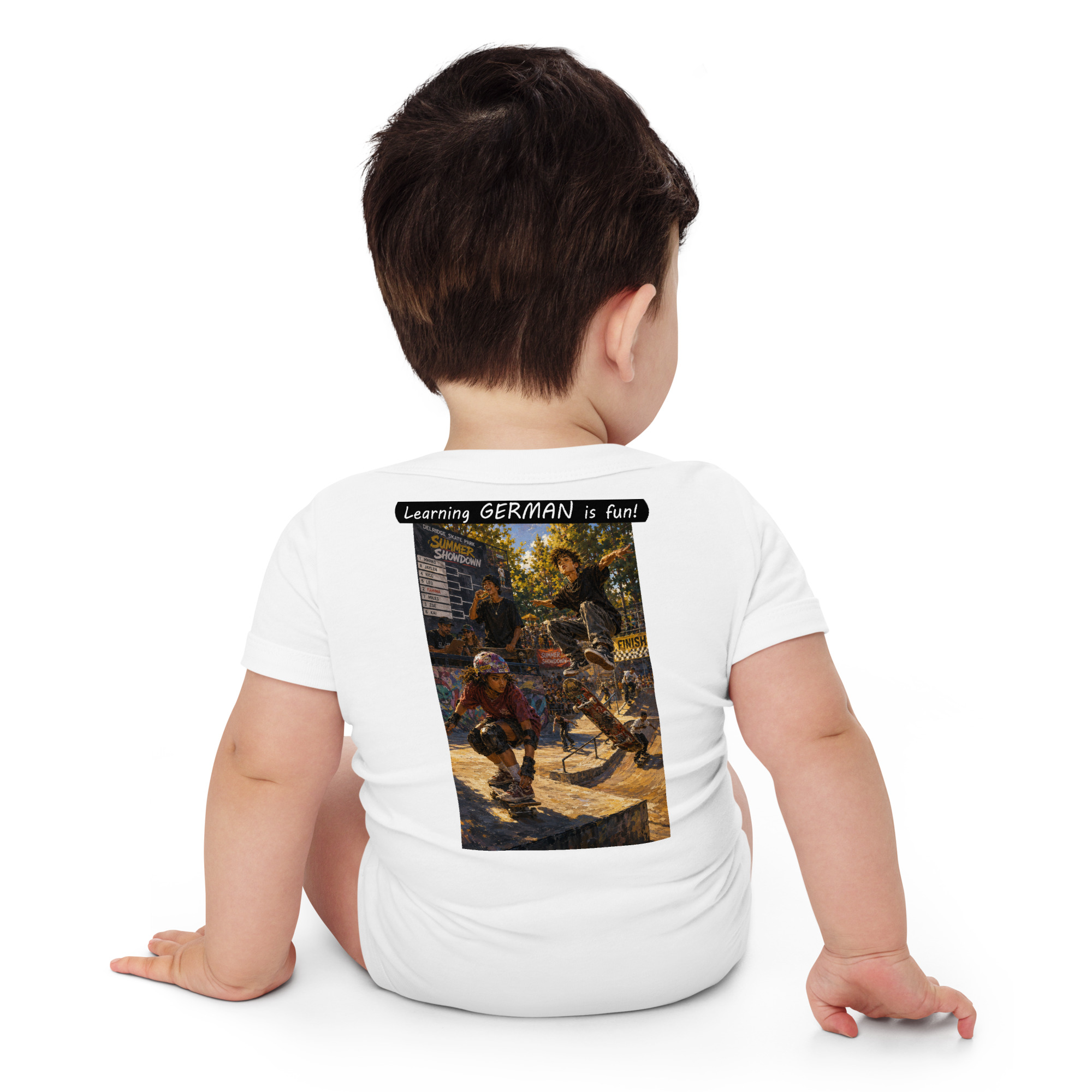 Baby Short Sleeve One Piece - Learning GERMAN is fun! - The Summer Showdown - Image 9