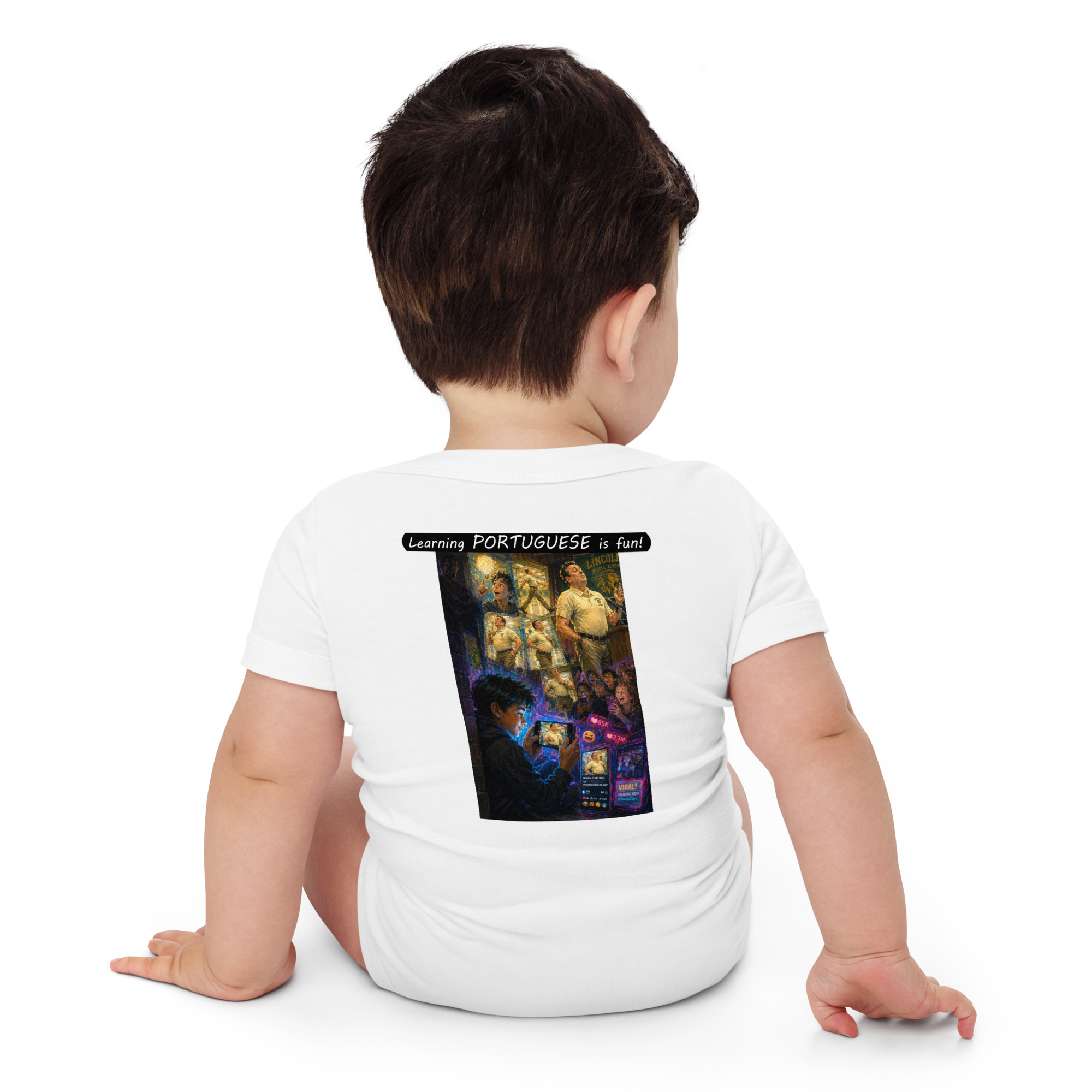 Baby Short Sleeve One Piece - Learning PORTUGUESE is fun! - The Influencer - Image 34