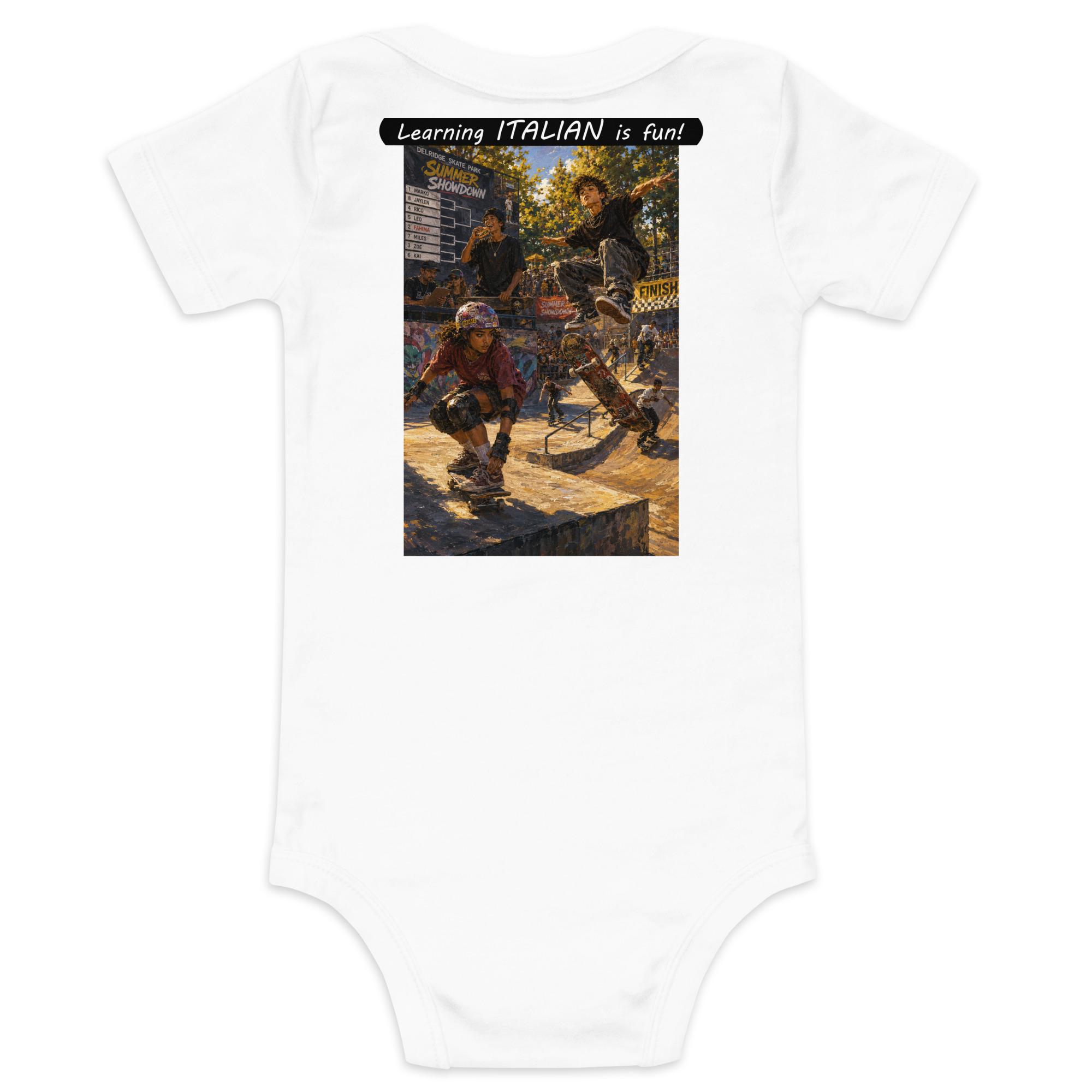 Baby Short Sleeve One Piece - Learning ITALIAN is fun! - The Summer Showdown - Image 7
