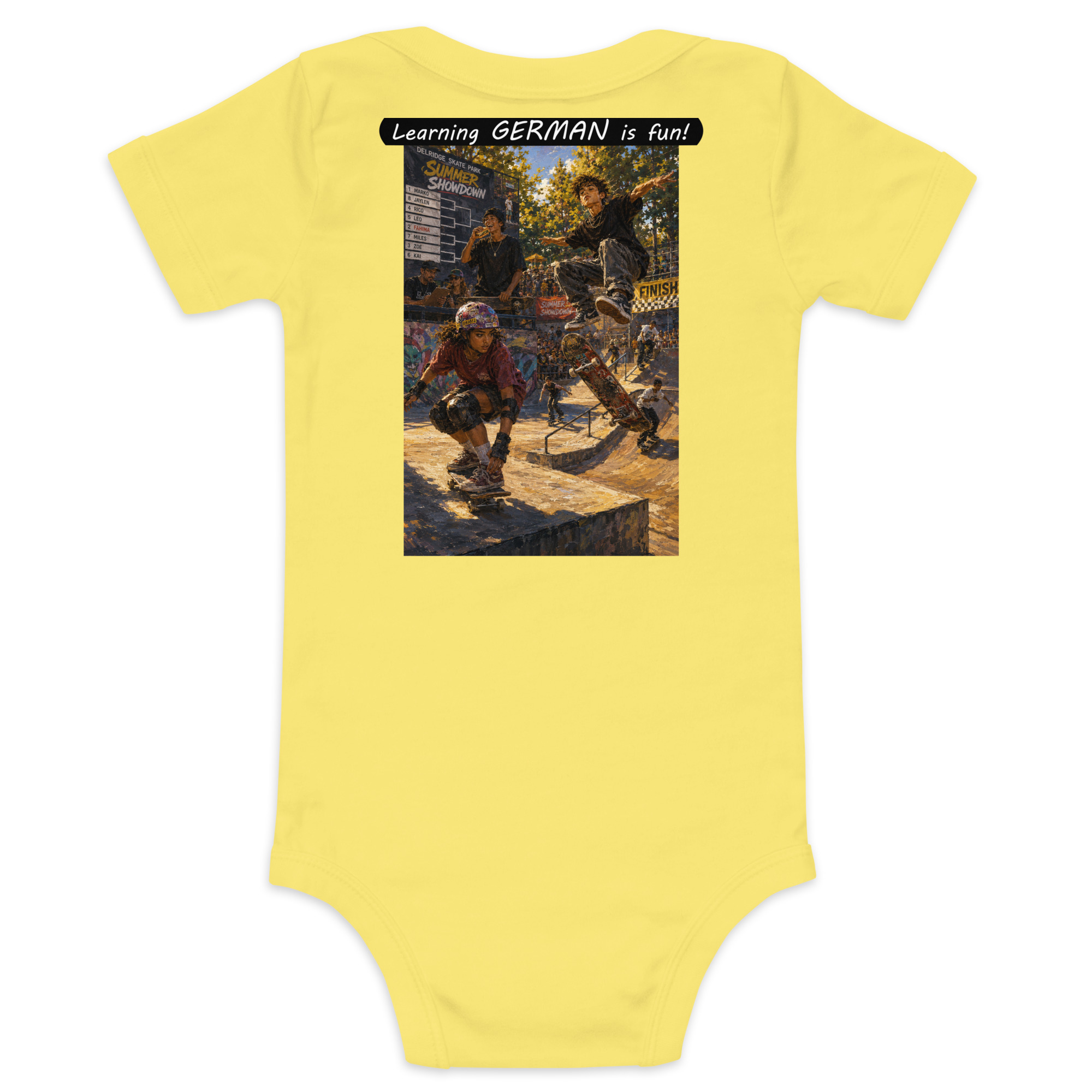 Baby Short Sleeve One Piece - Learning GERMAN is fun! - The Summer Showdown - Image 2