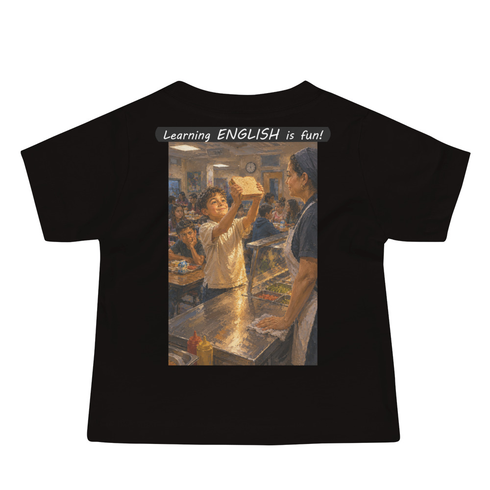 Baby Jersey Short Sleeve Tee - Learning ENGLISH is fun! - Crusty Roof Tiles - Image 3
