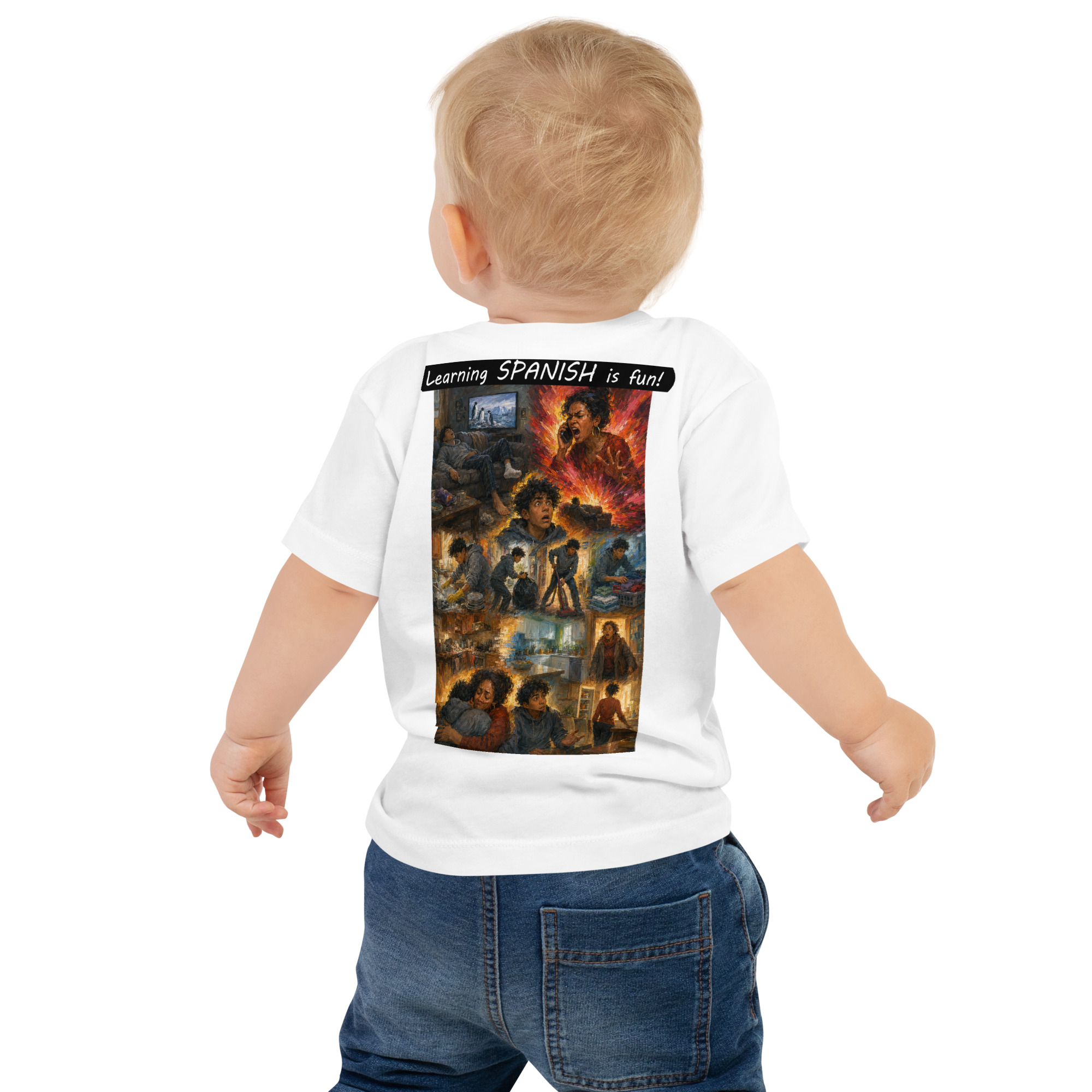 Baby Jersey Short Sleeve Tee - Learning SPANISH is fun! - Your Mama - Image 4