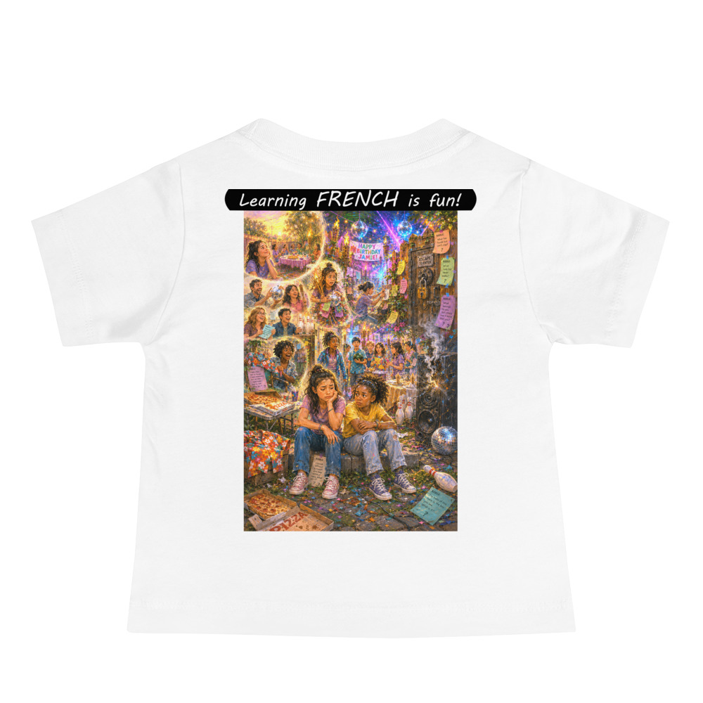 Baby Jersey Short Sleeve Tee - Learning FRENCH is fun! - The Surprise Party - Image 2