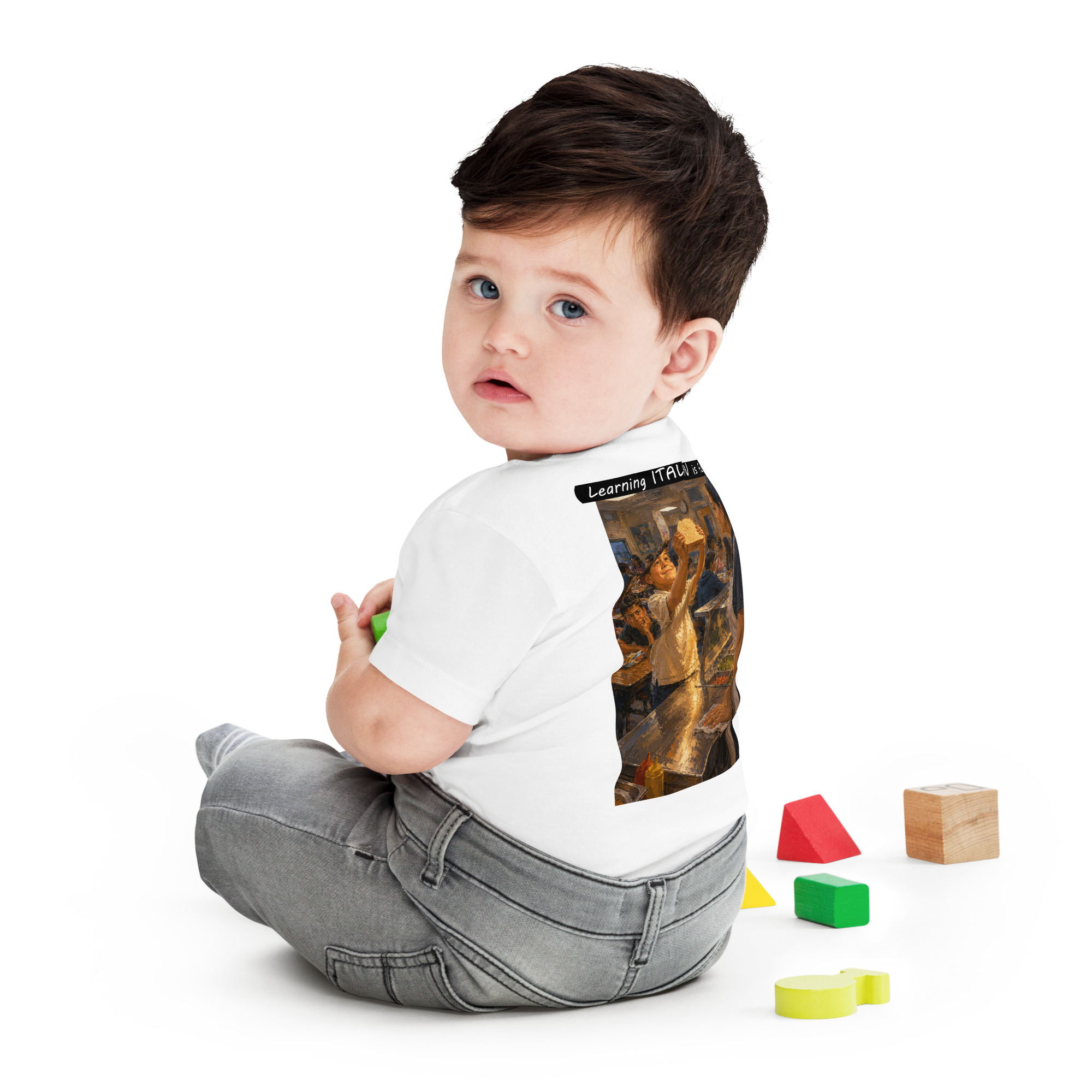 Baby Jersey Short Sleeve Tee - Learning ITALIAN is fun! - Crusty Roof Tiles - Image 9