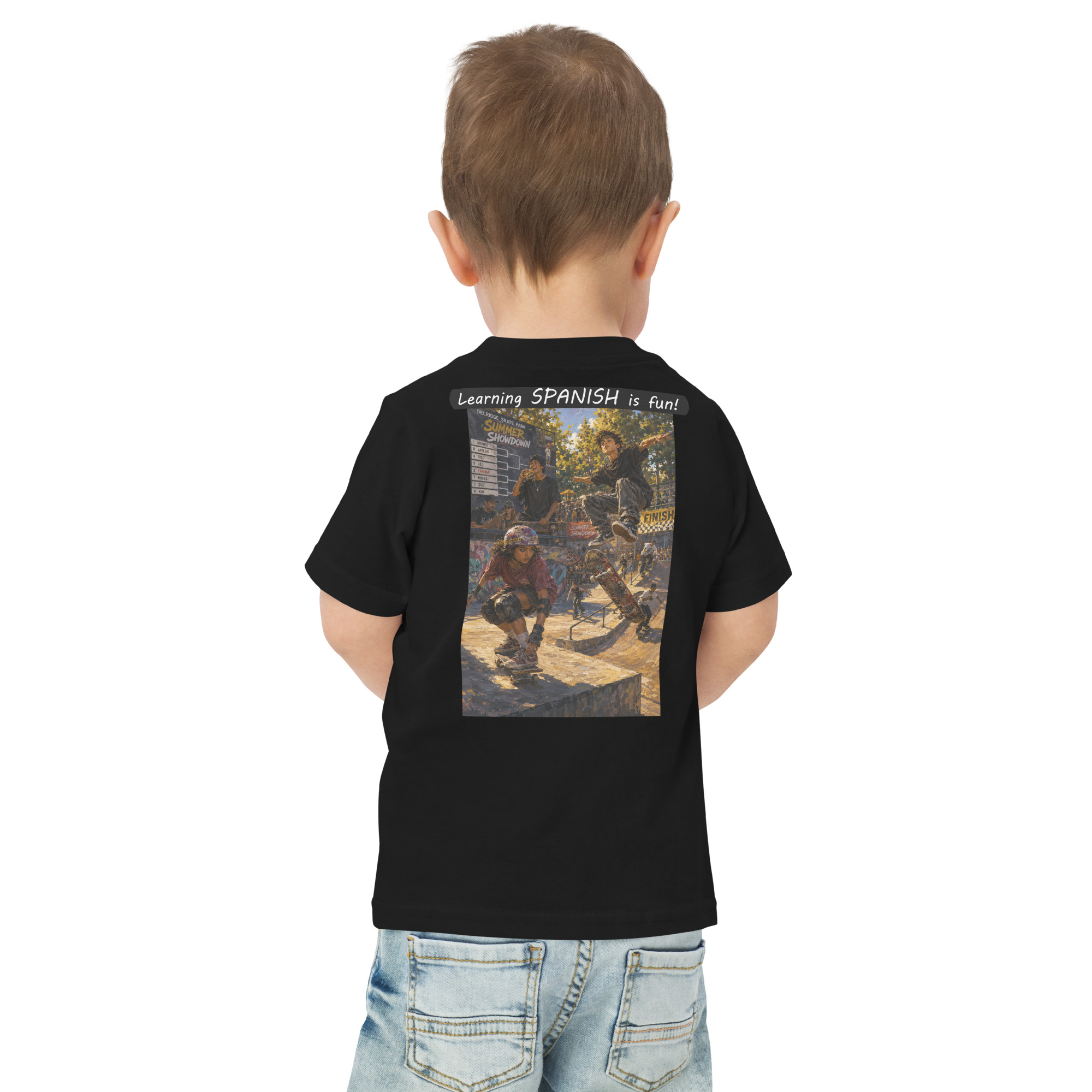 Toddler Jersey T-Shirt - Learning SPANISH is fun! - The Summer Showdown - Image 18