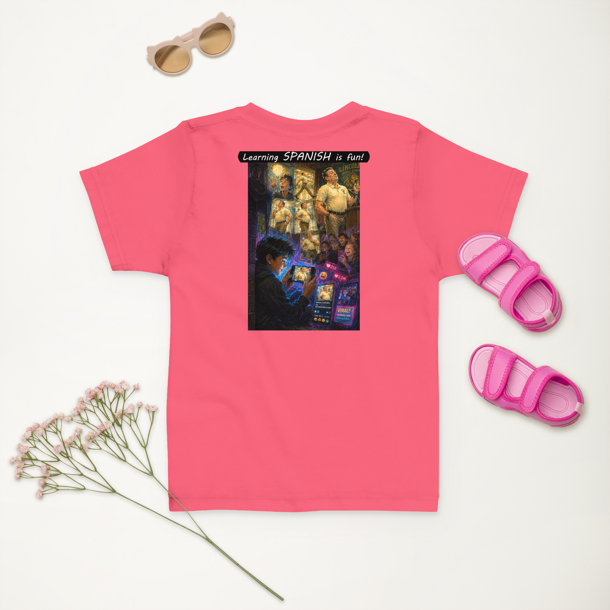 Toddler Jersey T-Shirt - Learning SPANISH is fun! - The Influencer - Image 34