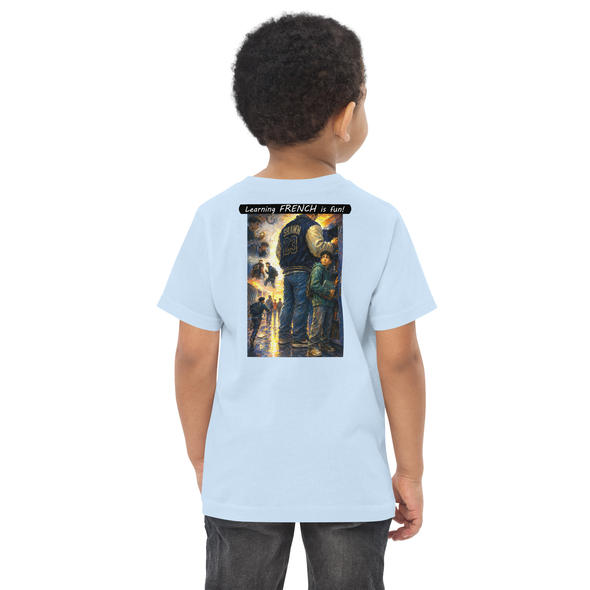 Toddler Jersey T-Shirt - Learning FRENCH is fun! - The School Locker - Image 2