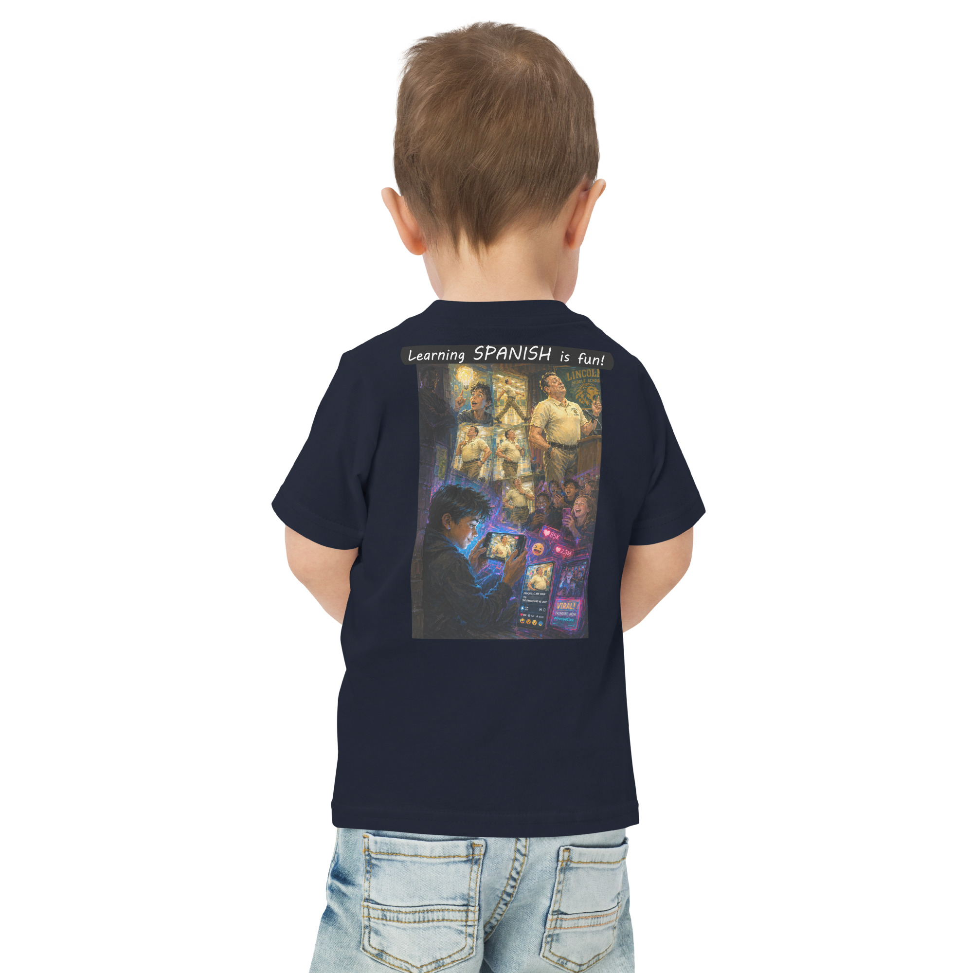 Toddler Jersey T-Shirt - Learning SPANISH is fun! - The Influencer - Image 41