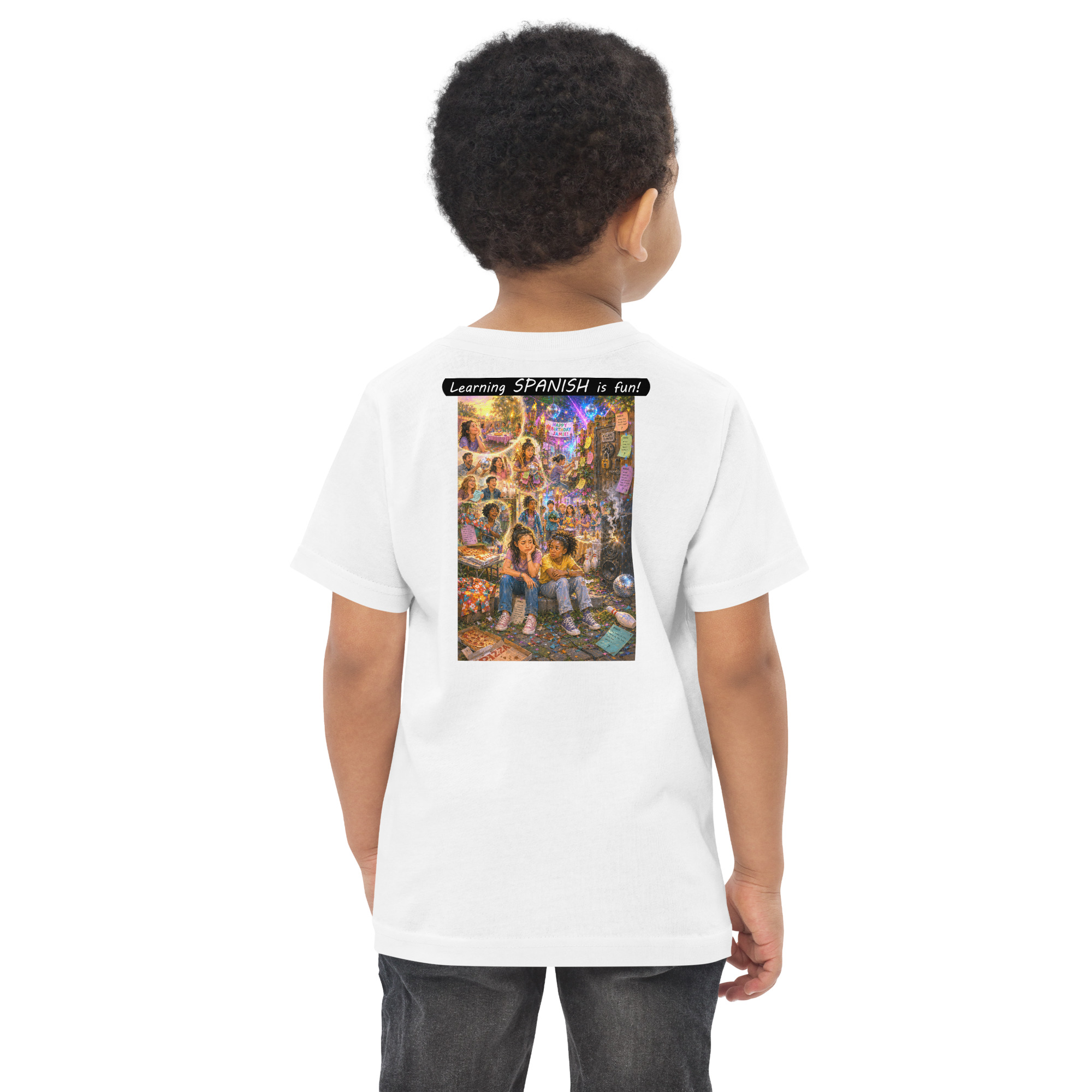 Toddler Jersey T-Shirt - Learning SPANISH is fun! - The Surprise Party - Image 1