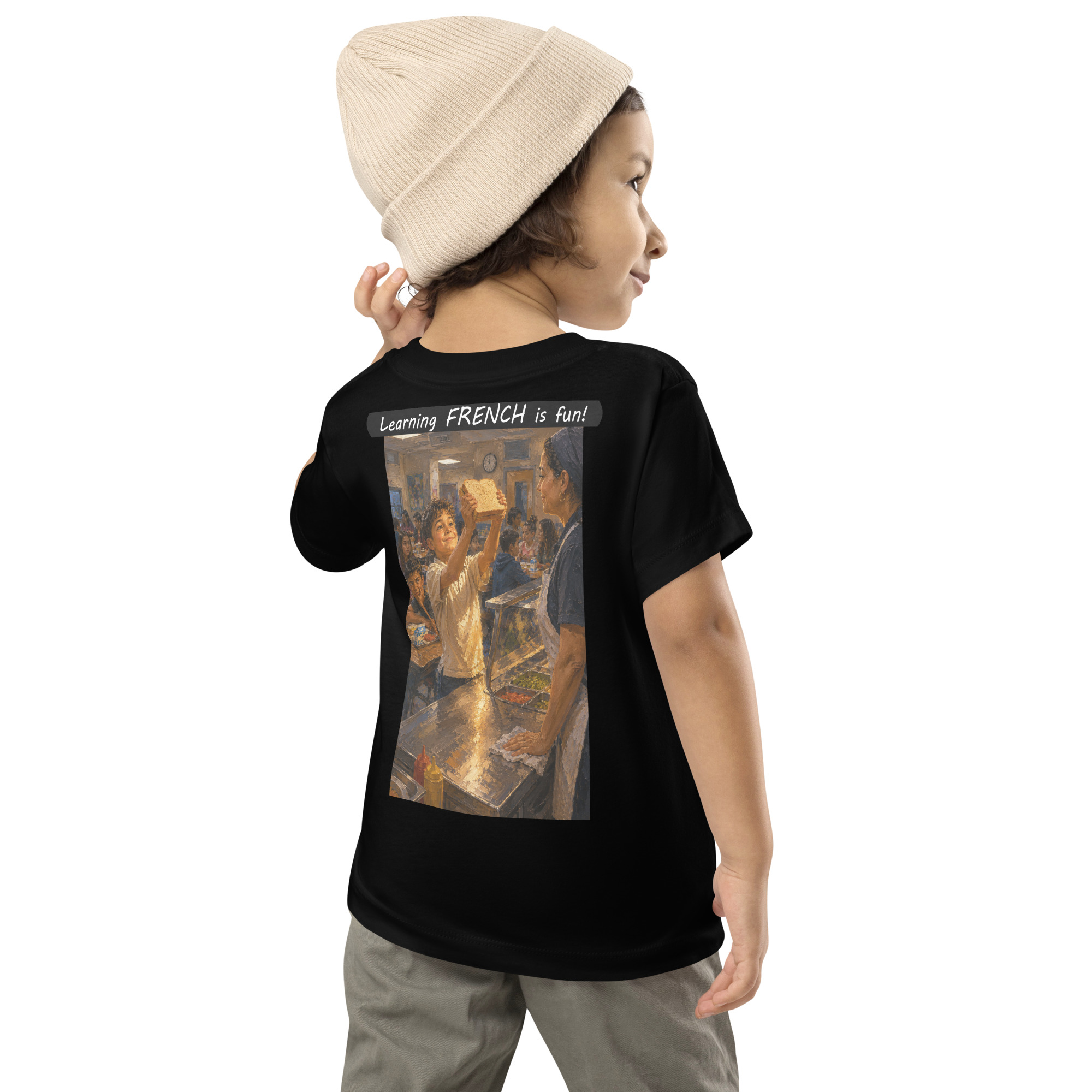 Toddler Short Sleeve Tee - Learning FRENCH is fun! - Crusty Roof Tiles - Image 9