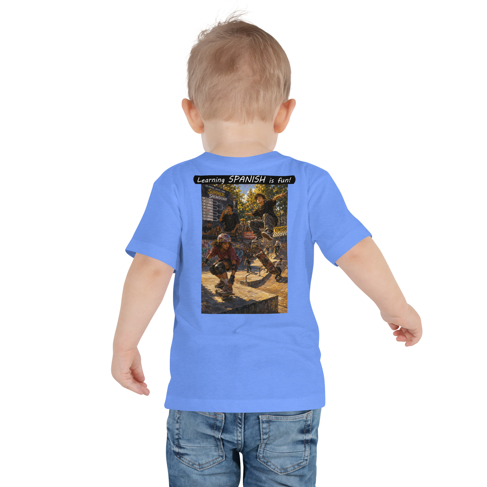 Toddler Short Sleeve Tee - Learning SPANISH is fun! - The Summer Showdown - Image 13