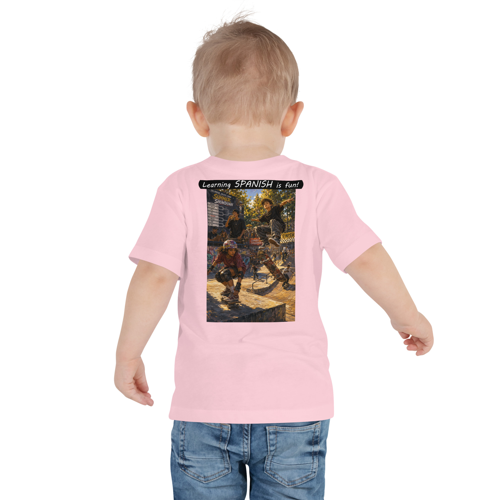 Toddler Short Sleeve Tee - Learning SPANISH is fun! - The Summer Showdown - Image 5