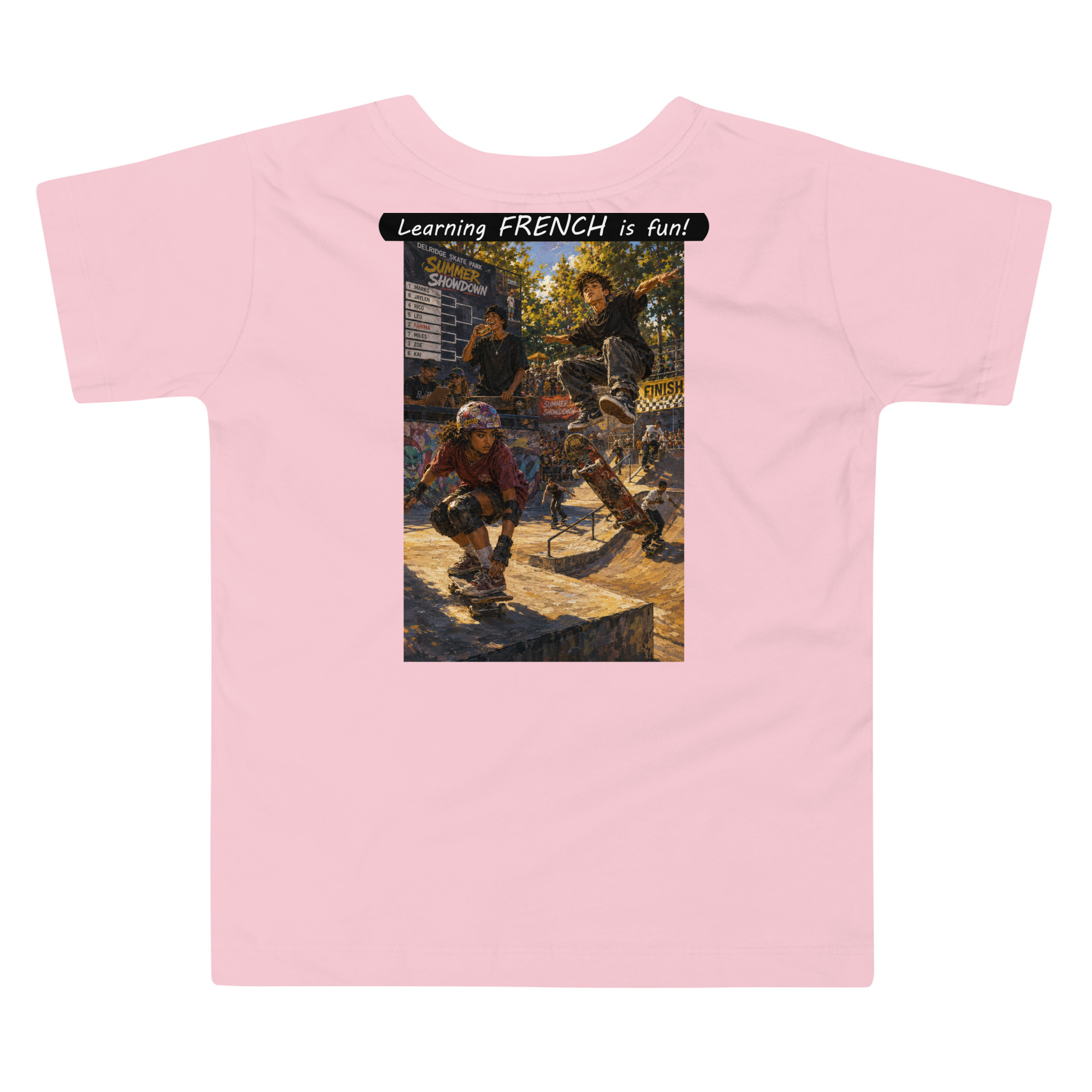 Toddler Short Sleeve Tee - Learning FRENCH is fun! - The Summer Showdown - Image 2