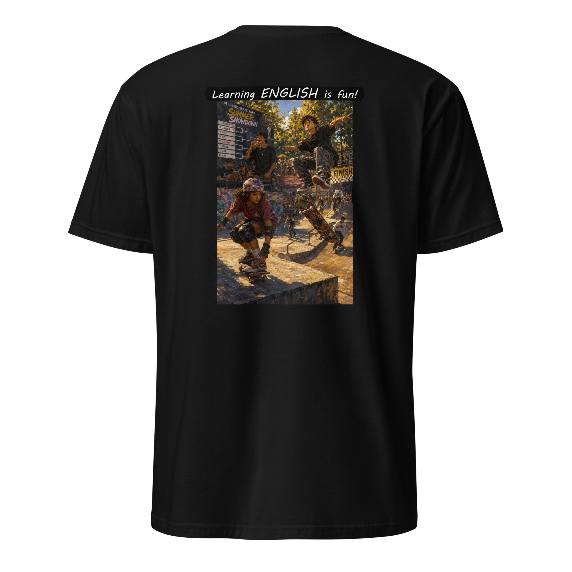 Unisex Softstyle T-Shirt - Learning ENGLISH is fun! - The Summer Showdown - Image 4
