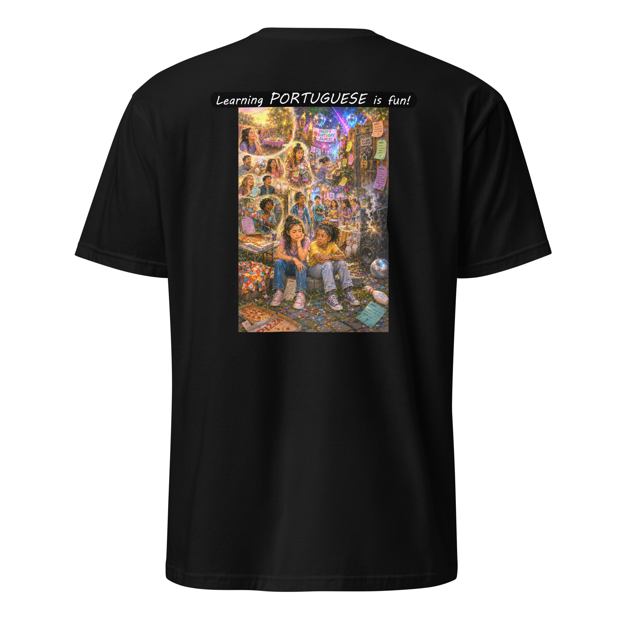 Unisex Softstyle T-Shirt - Learning PORTUGUESE is fun! - The Surprise Party - Image 4