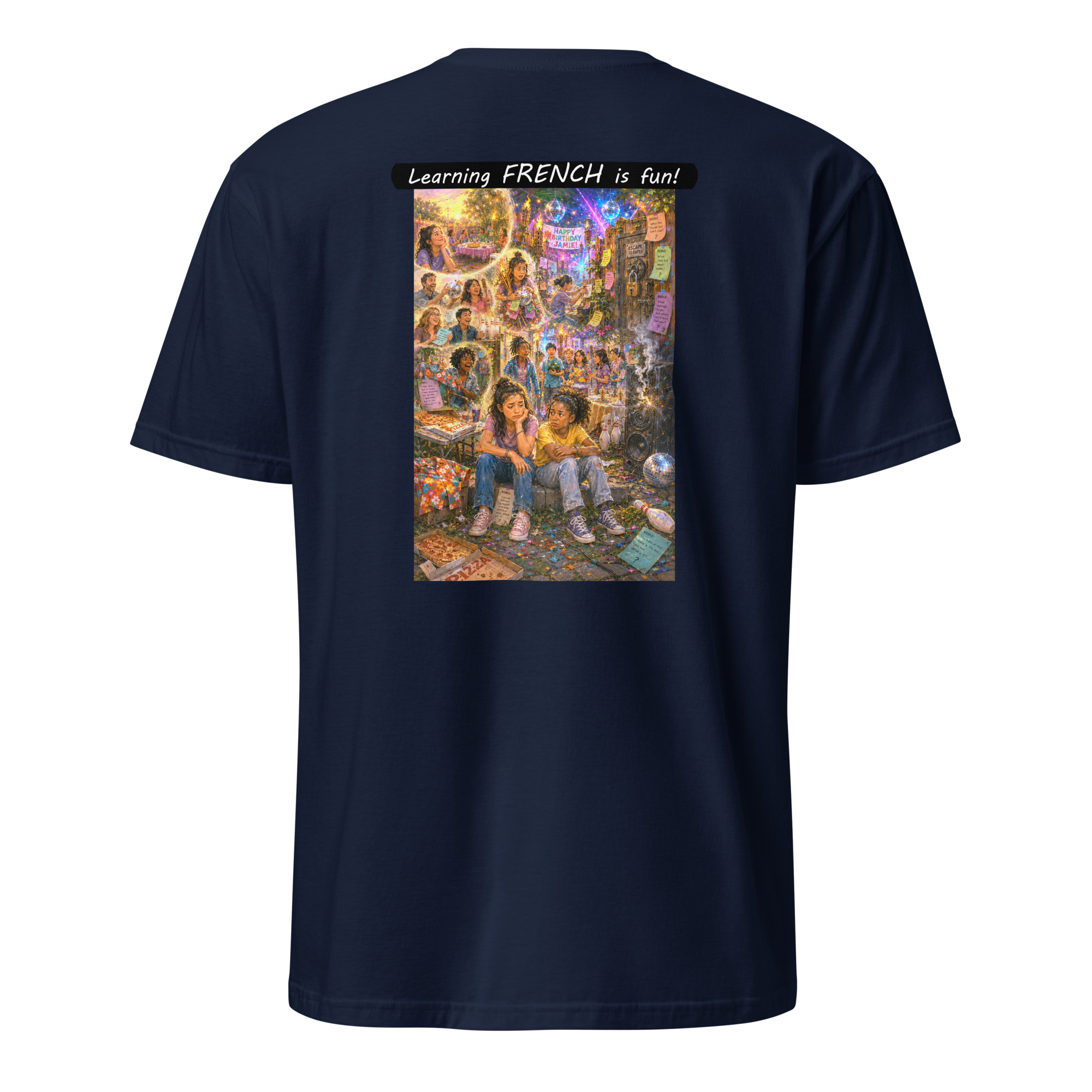Unisex Softstyle T-Shirt - Learning FRENCH is fun! - The Surprise Party - Image 6