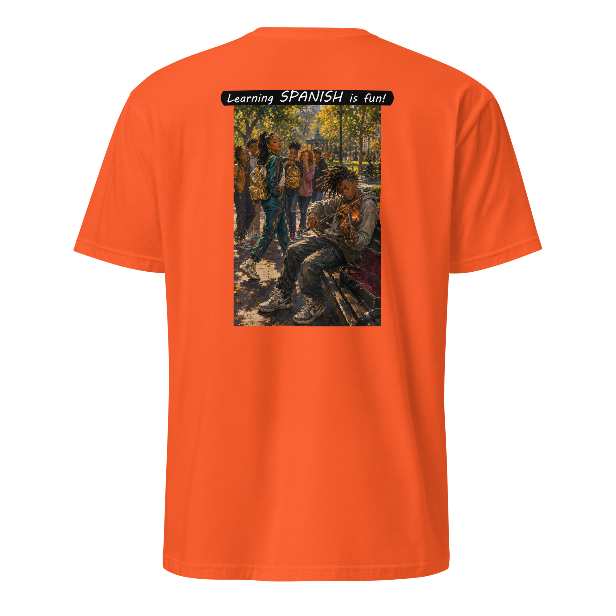 Unisex Softstyle T-Shirt - Learning SPANISH is fun! - The Spotlight - Image 2