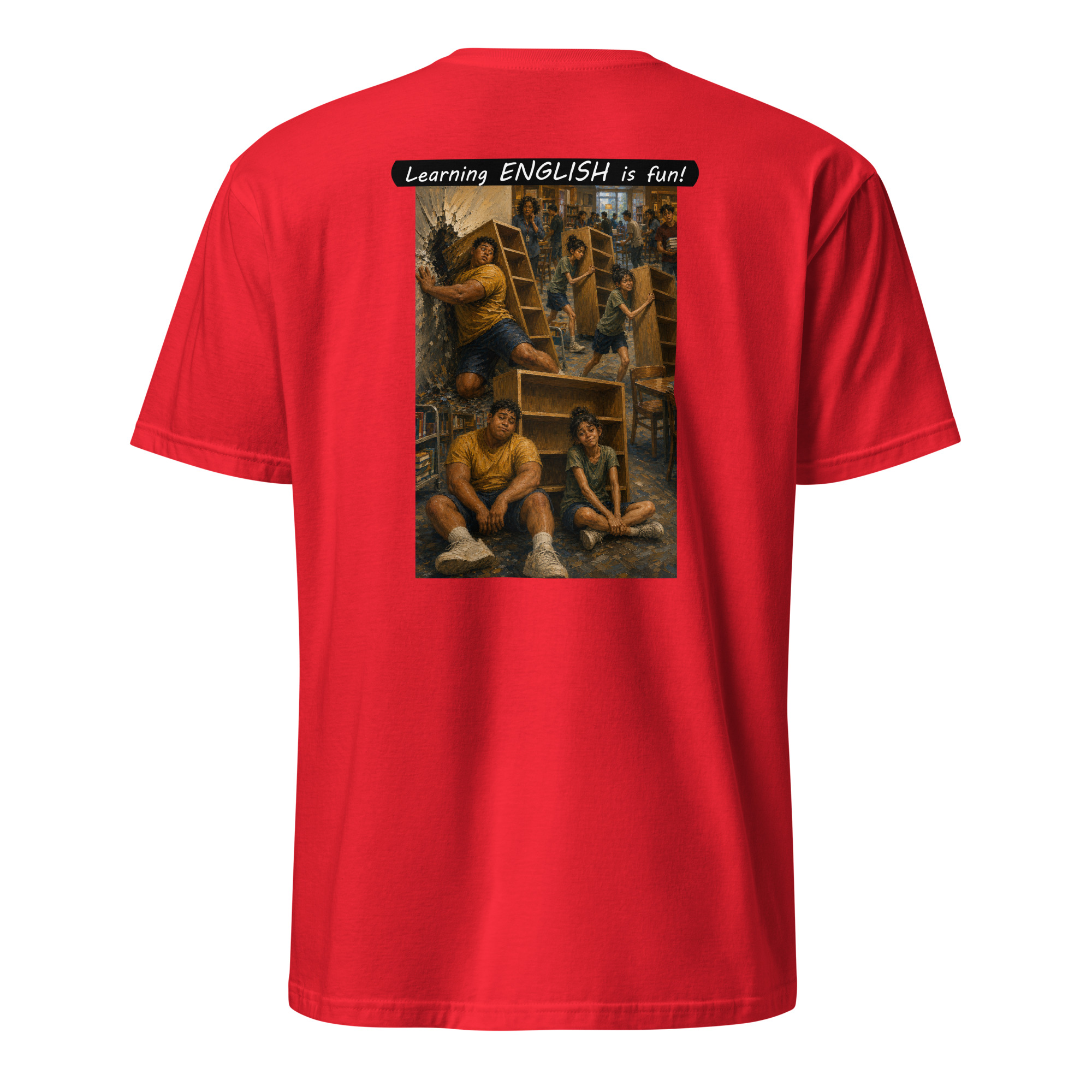 Unisex Softstyle T-Shirt - Learning ENGLISH is fun! - Fair Trade - Image 1