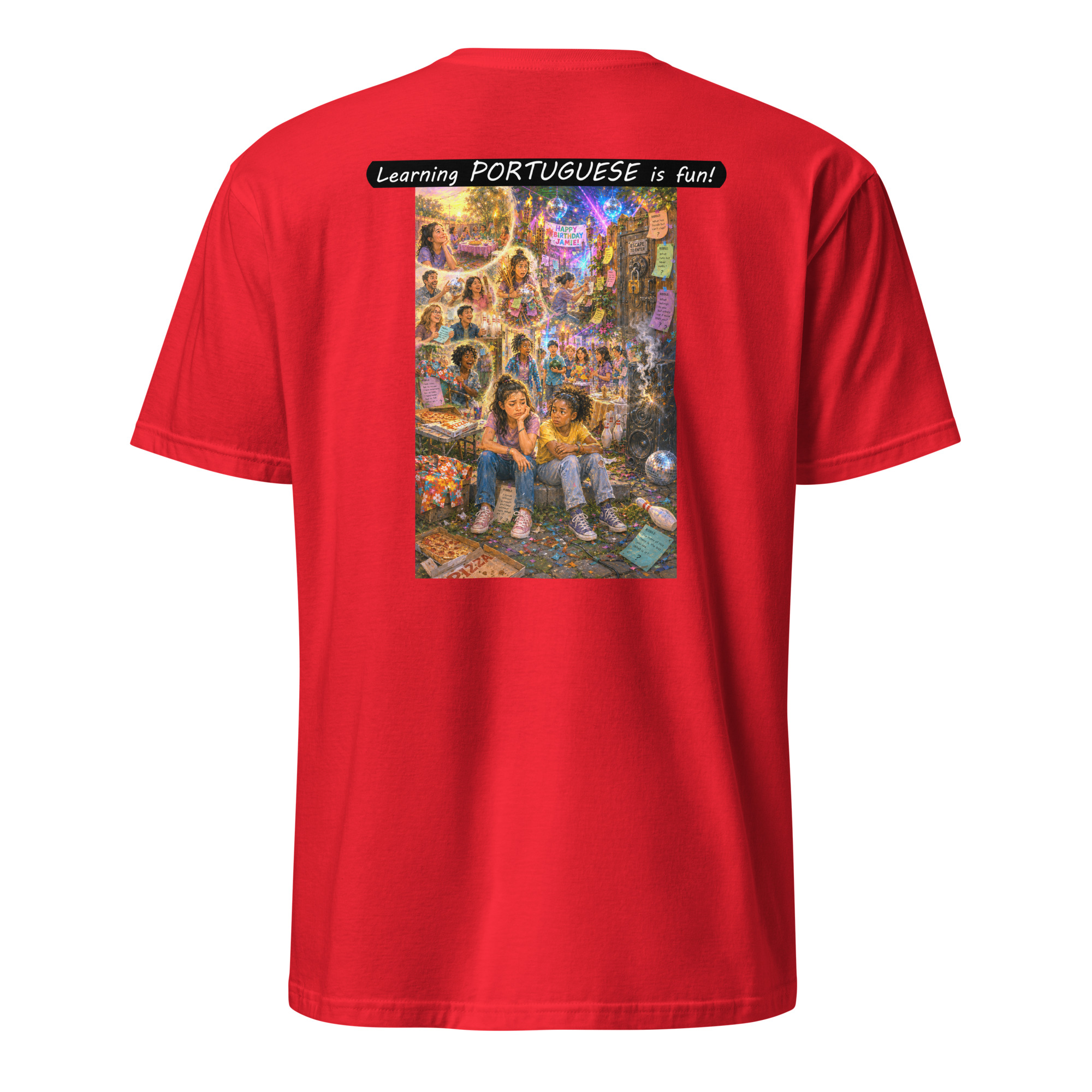 Unisex Softstyle T-Shirt - Learning PORTUGUESE is fun! - The Surprise Party - Image 14