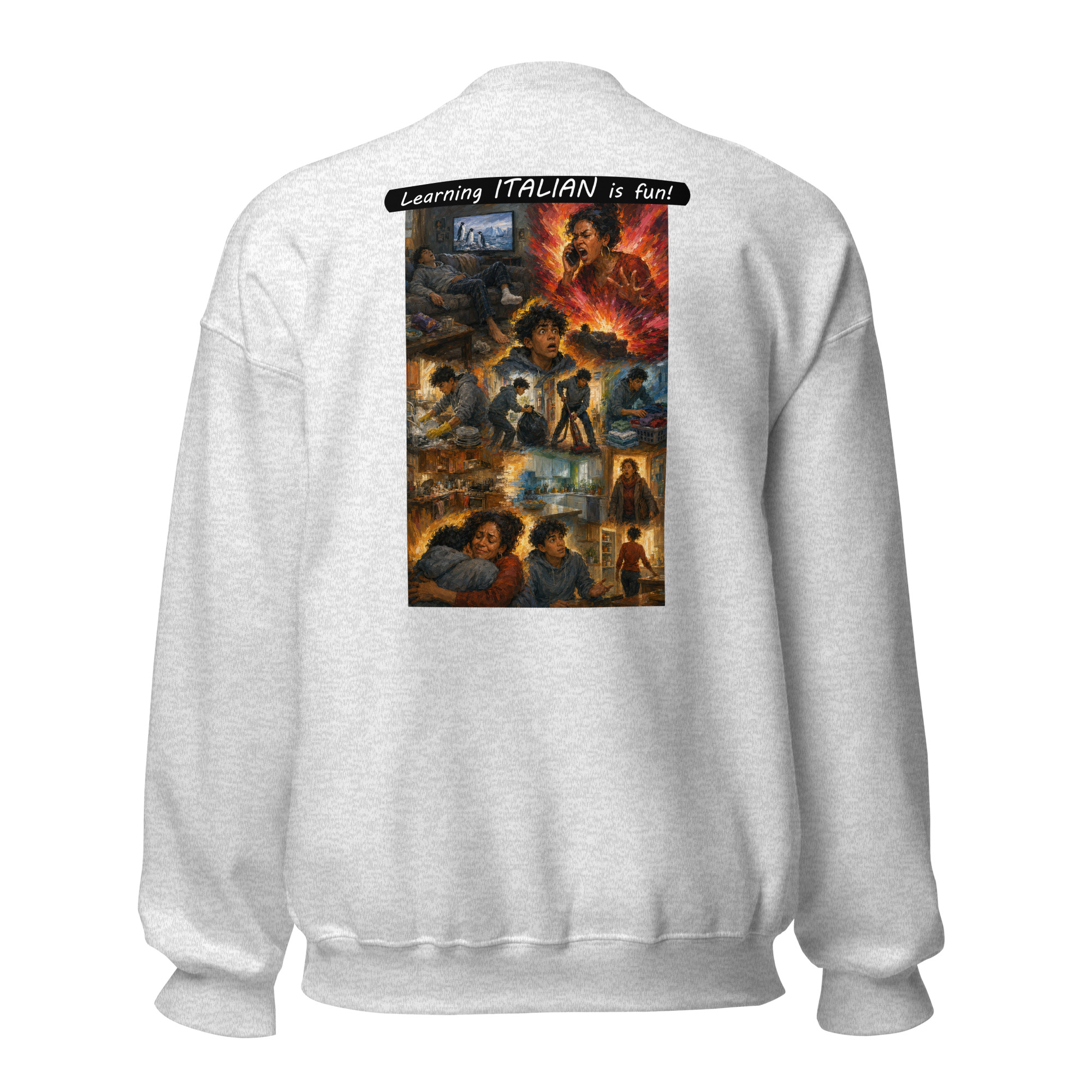 Unisex Crew Neck Sweatshirt - Learning ITALIAN is fun! - Your Mama - Image 17