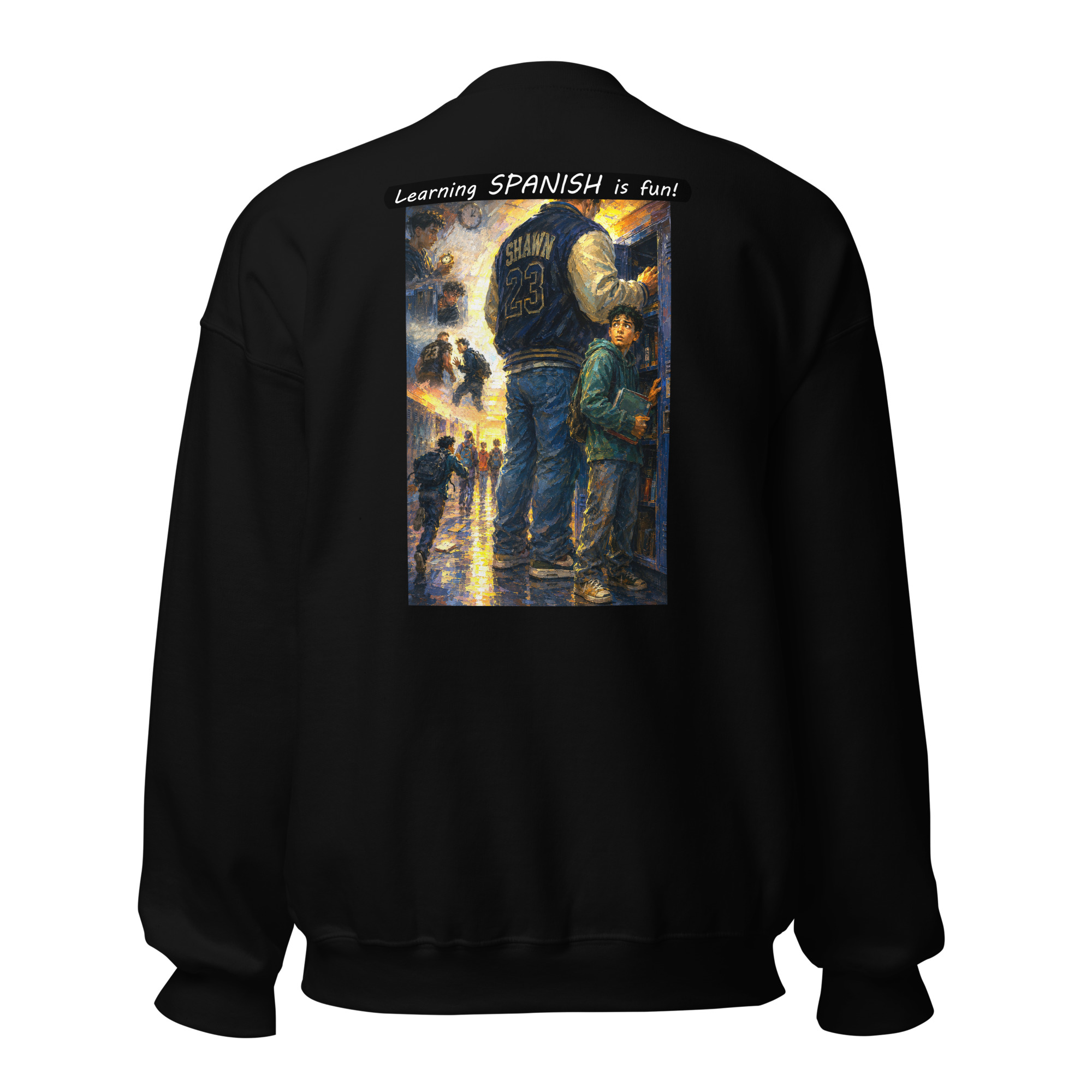 Unisex Crew Neck Sweatshirt - Learning SPANISH is fun! - The School Locker - Image 5