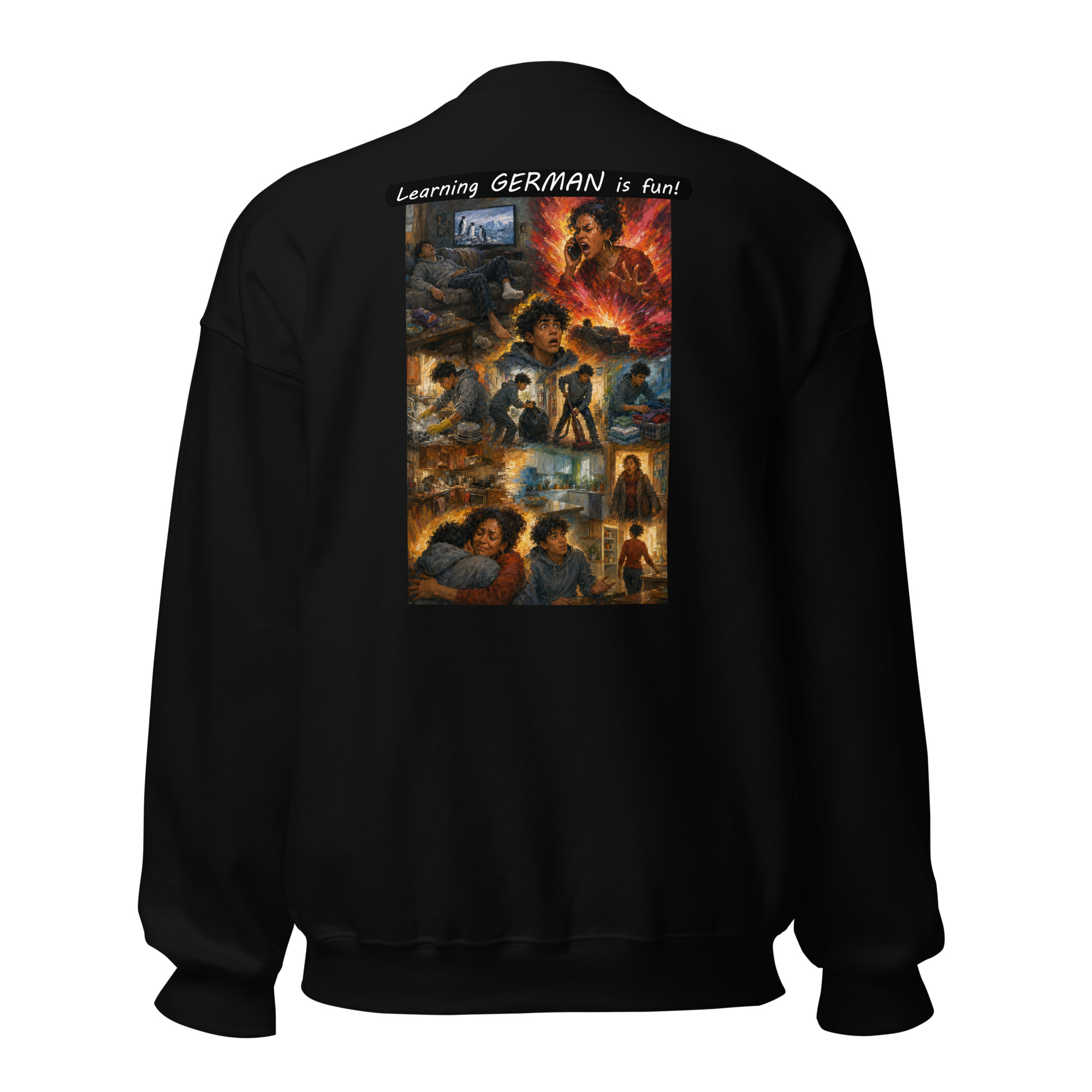 Unisex Crew Neck Sweatshirt - Learning GERMAN is fun! - Your Mama - Image 4