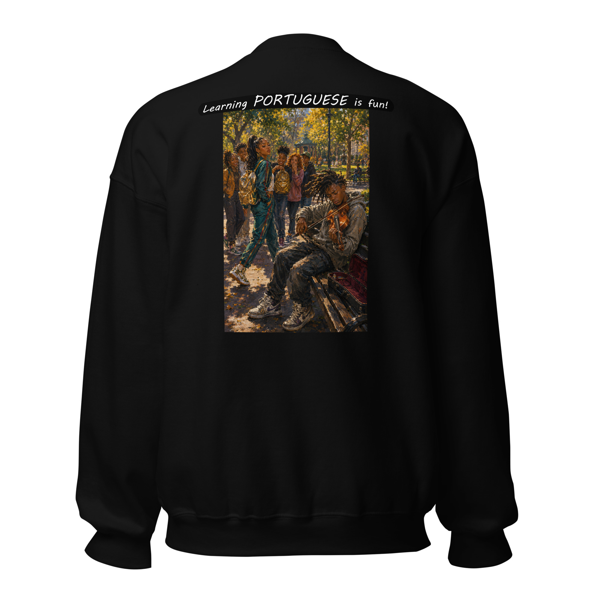 Unisex Crew Neck Sweatshirt - Learning PORTUGUESE is fun! -The Spotlight - Image 11