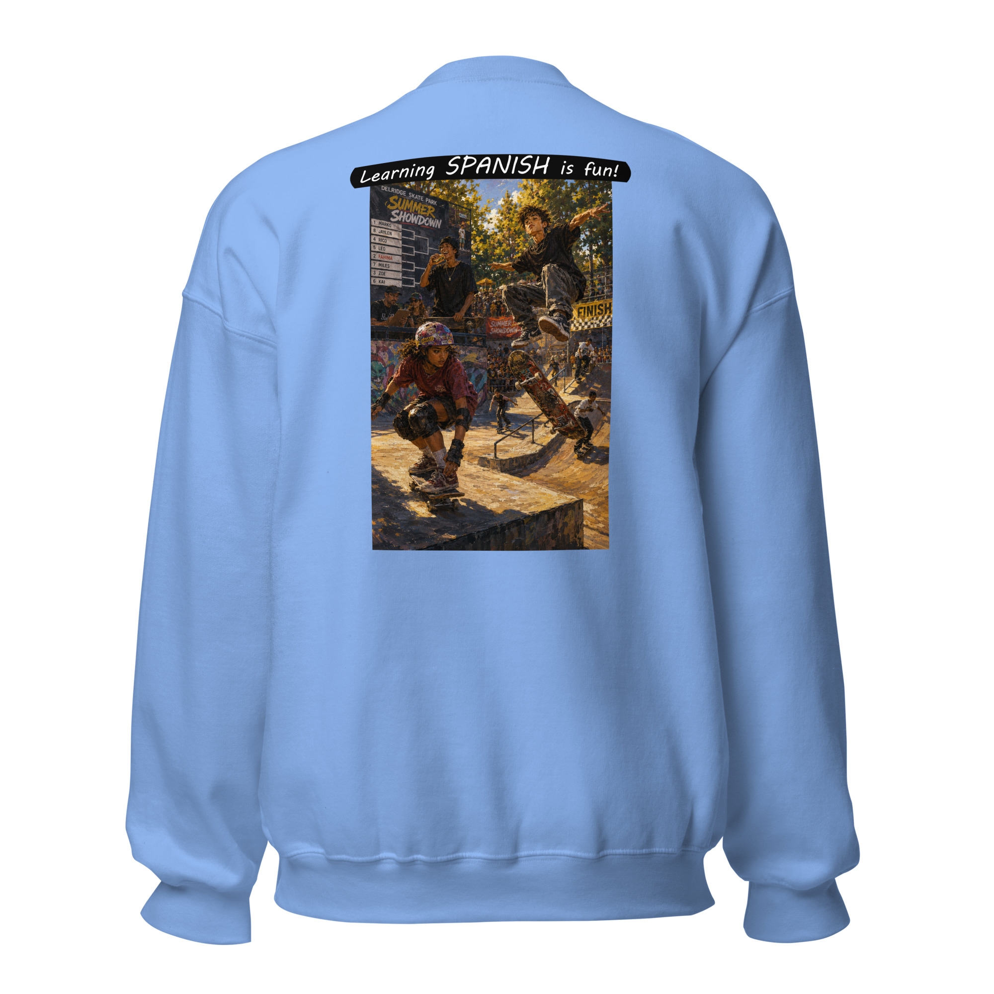 Unisex Crew Neck Sweatshirt - Learning SPANISH is fun! - The Summer Showdown - Image 49