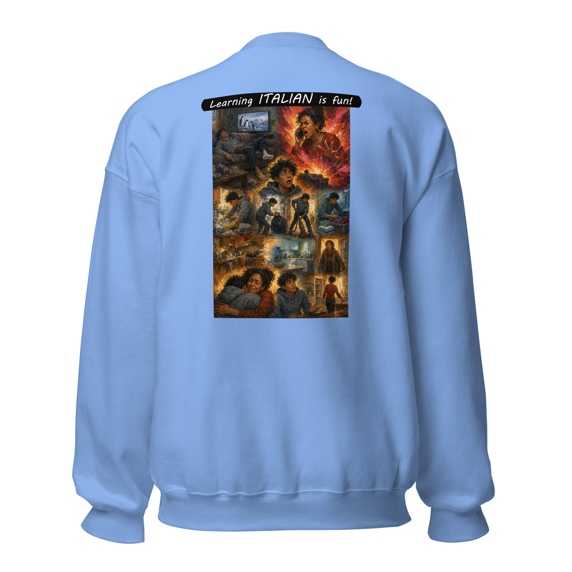 Unisex Crew Neck Sweatshirt - Learning ITALIAN is fun! - Your Mama - Image 51