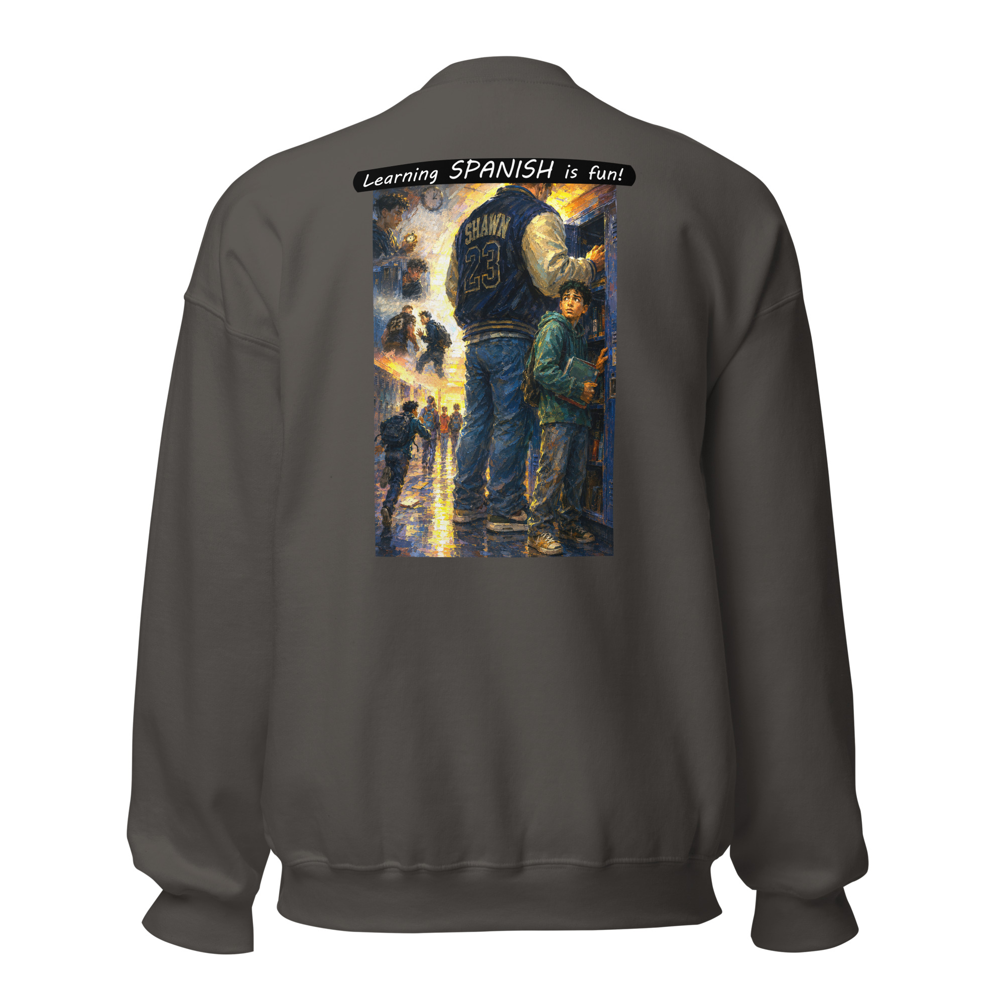 Unisex Crew Neck Sweatshirt - Learning SPANISH is fun! - The School Locker - Image 15